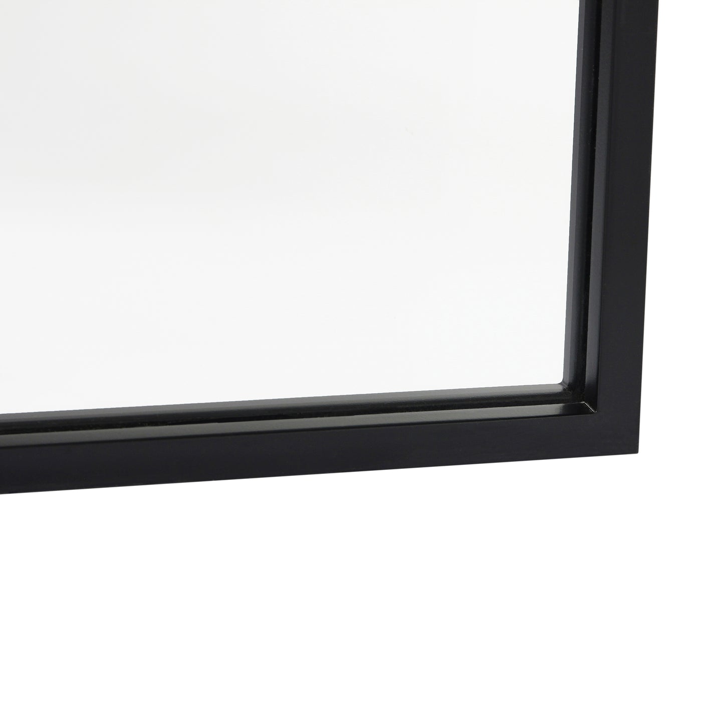 Mila 22"x65" Arched Metal Framed Wall Mirror for Hallways, Entryways, Dining and Living Rooms, Black Black