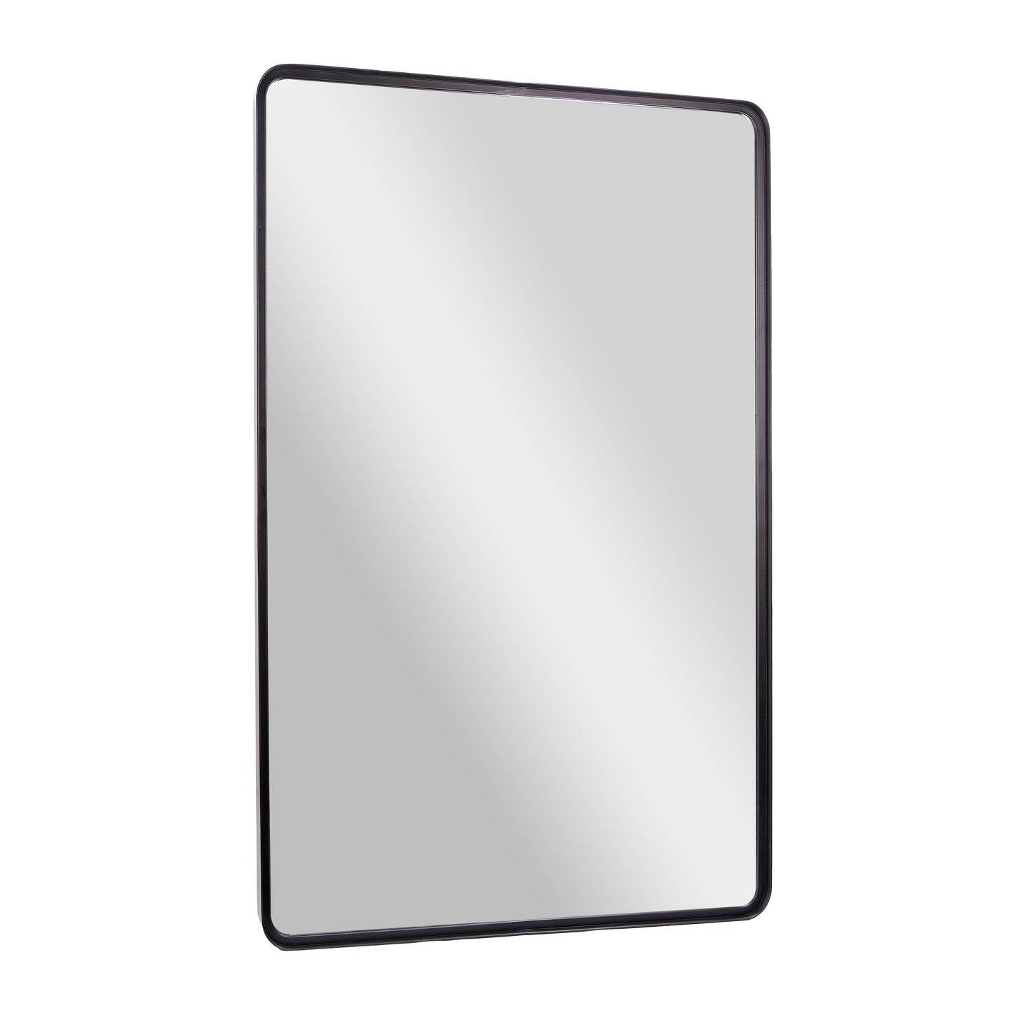 Ava 48" x 30" Metal Deep Framed Wall Mirror - Large Accent Mirror for Bathroom, Entryway, Dining Room, & Living Room in Black Black