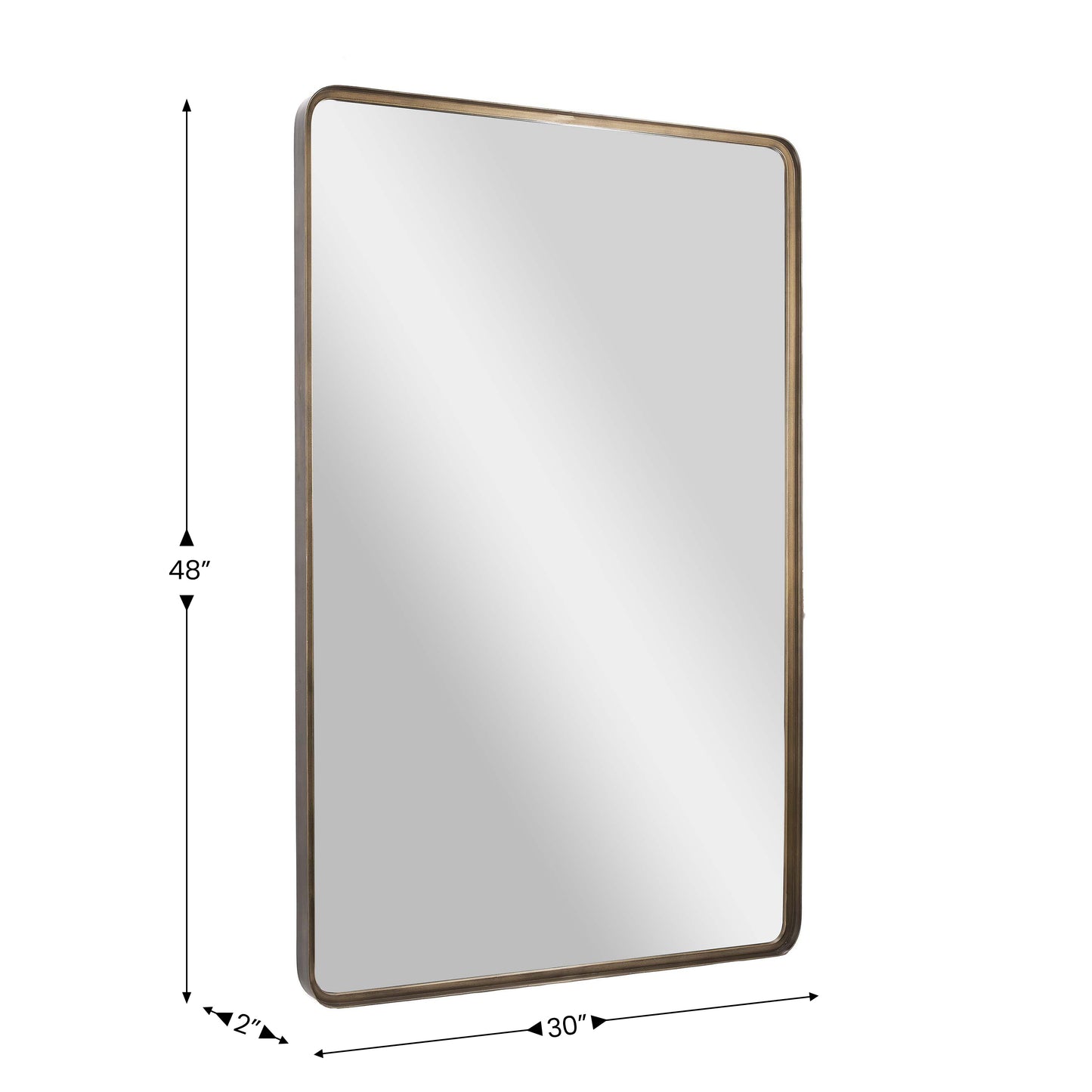 Ava 48" x 30" Metal Deep Framed Wall Mirror - Large Accent Mirror for Bathroom, Entryway, Dining Room, & Living Room in Bronze Bronze