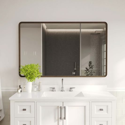 Ava 48" x 30" Metal Deep Framed Wall Mirror - Large Accent Mirror for Bathroom, Entryway, Dining Room, & Living Room in Bronze Bronze HMHD-24M004YBN-BRNZ-GG