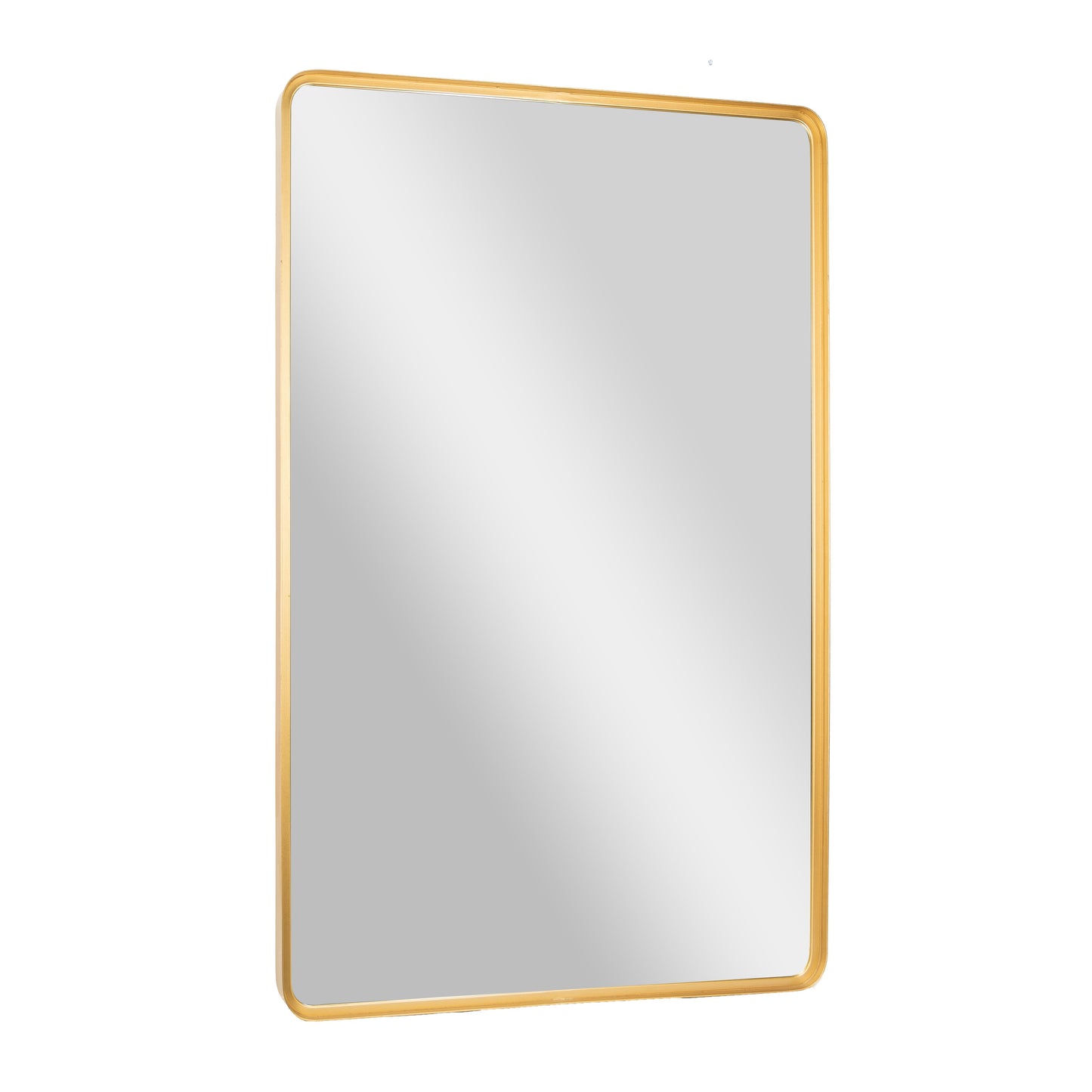 Ava 48" x 30" Metal Deep Framed Wall Mirror - Large Accent Mirror for Bathroom, Entryway, Dining Room, & Living Room in Gold Gold