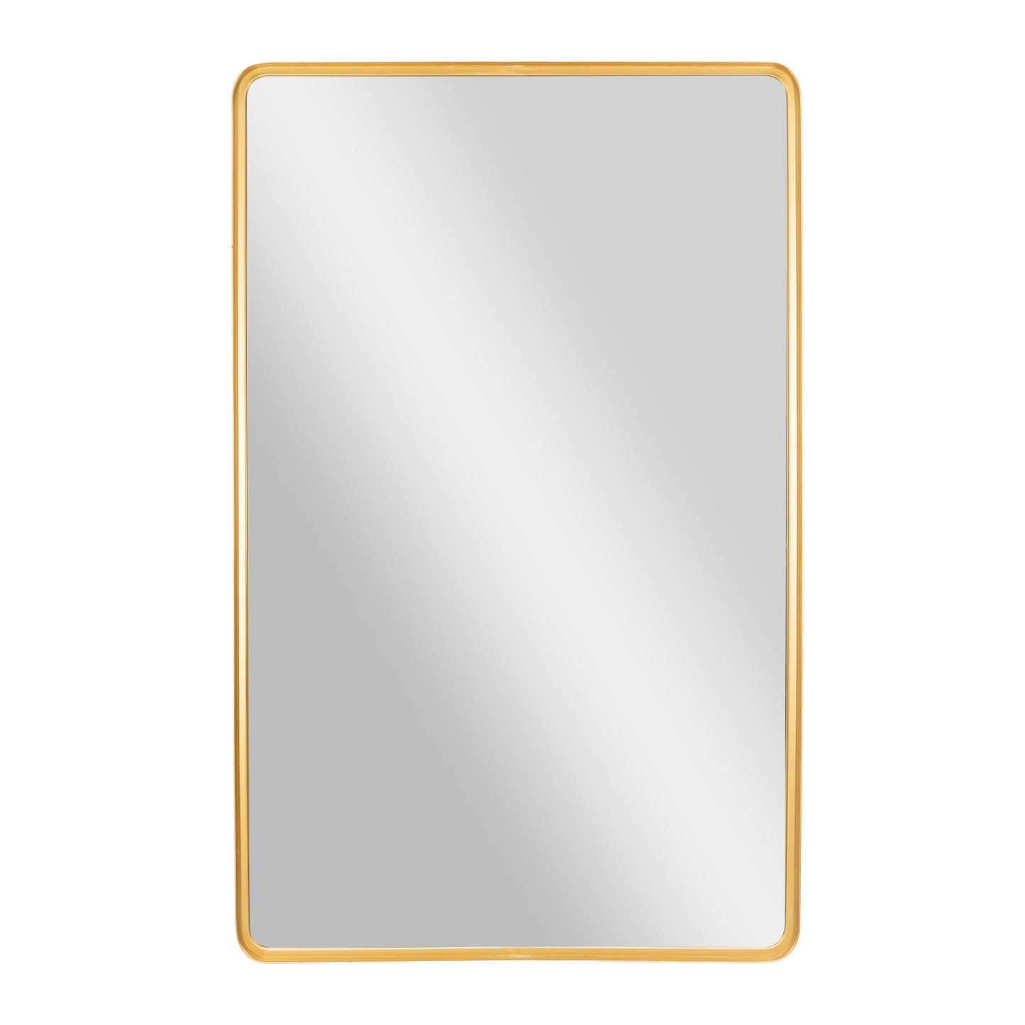 Ava 48" x 30" Metal Deep Framed Wall Mirror - Large Accent Mirror for Bathroom, Entryway, Dining Room, & Living Room in Gold Gold