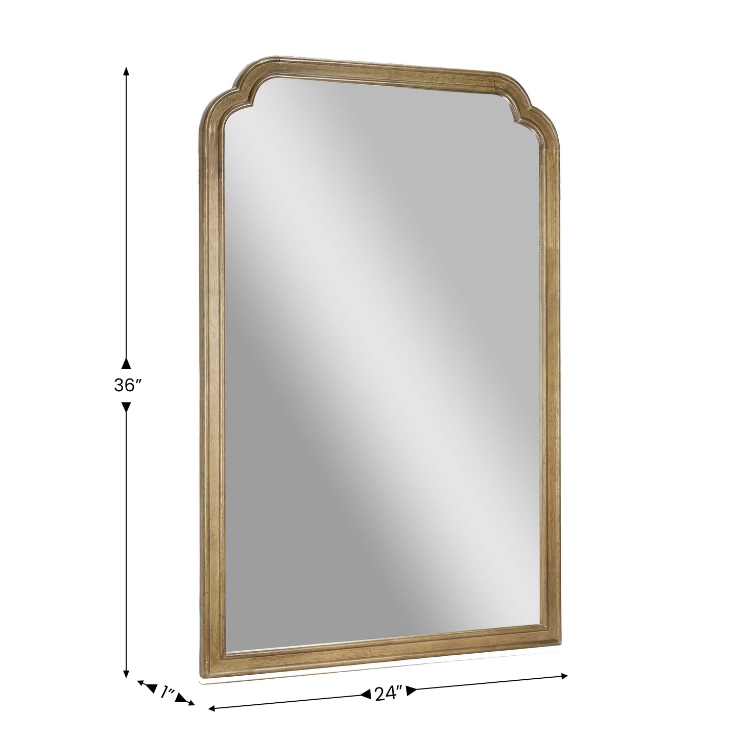 Efie 36" x 24" Large Accent Wall Mirror with Solid Wood Frame for Bathroom, Entryway, Dining Room & Living Room in Weathered Weathered