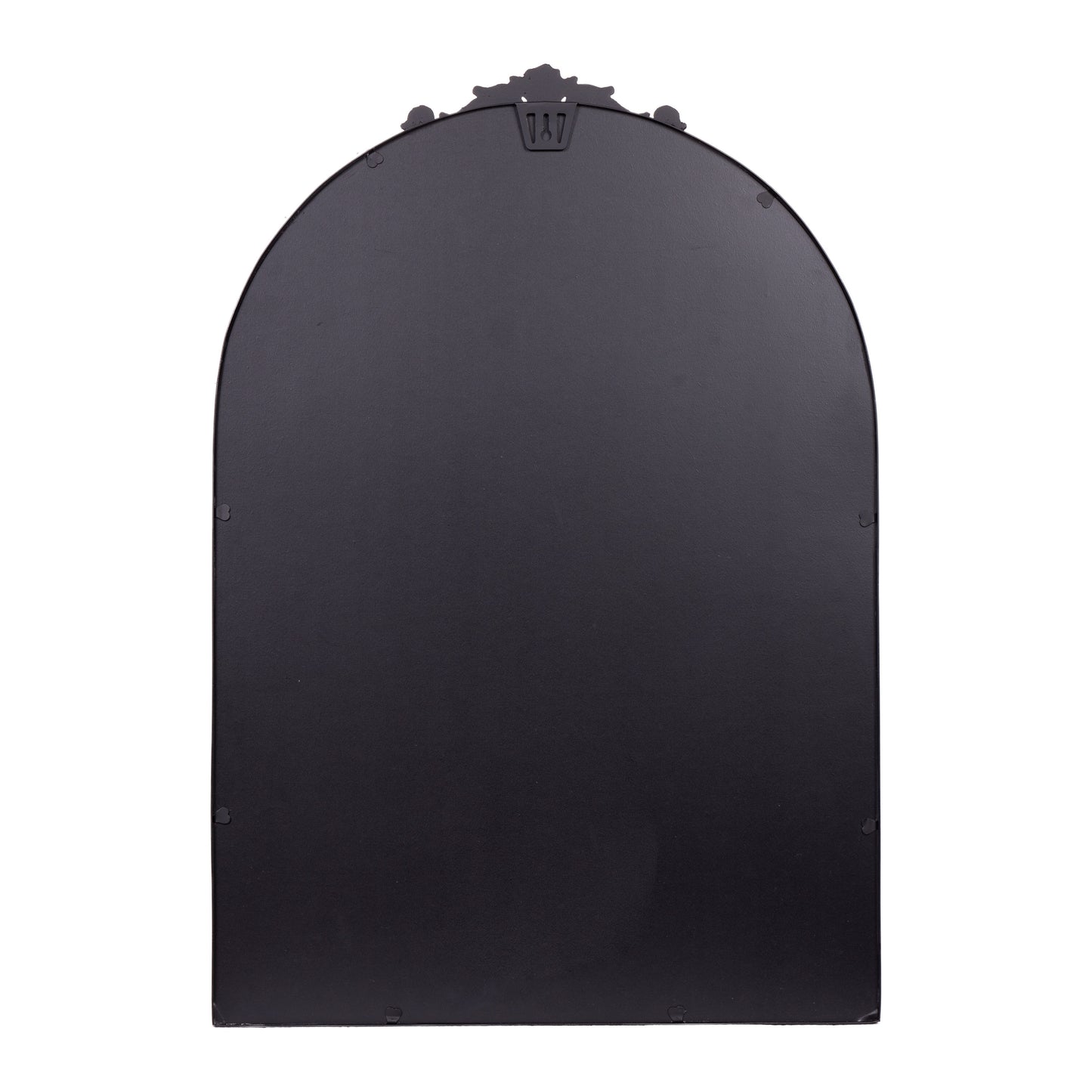 Esme 35" x 24" Traditional Arched Wall Mirror with Baroque Detail - Large Accent Mirror for Bathroom, Entryway, Dining Room, & Living Room in Black Black