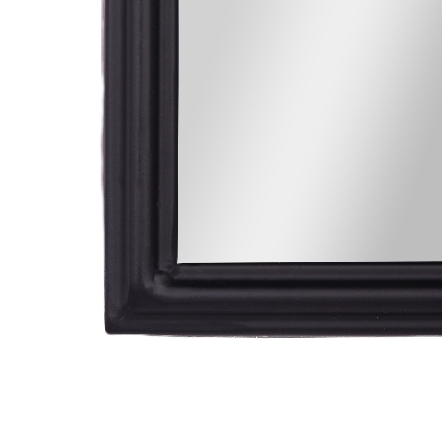 Esme 35" x 24" Traditional Arched Wall Mirror with Baroque Detail - Large Accent Mirror for Bathroom, Entryway, Dining Room, & Living Room in Black Black