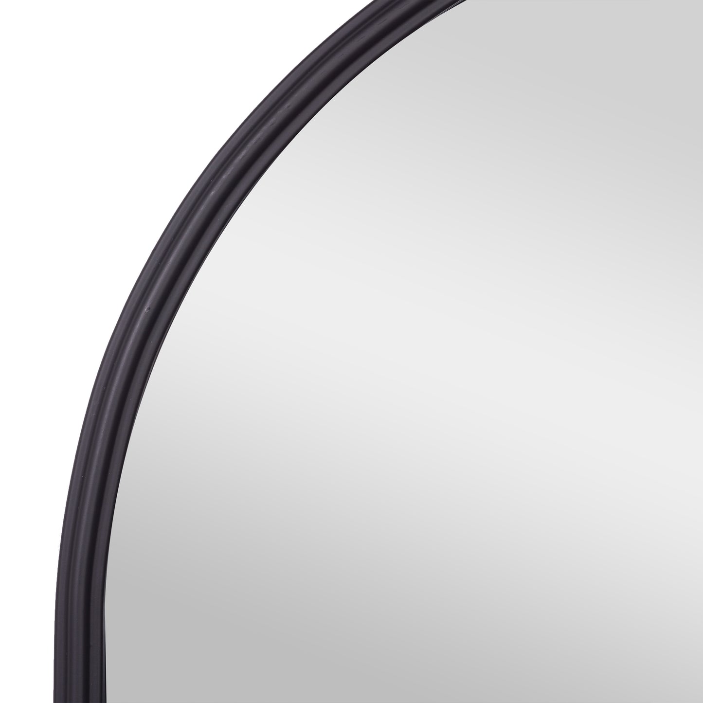 Esme 35" x 24" Traditional Arched Wall Mirror with Baroque Detail - Large Accent Mirror for Bathroom, Entryway, Dining Room, & Living Room in Black Black