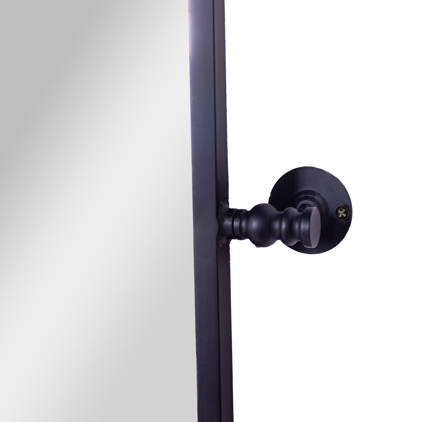Finlay 35" x 27" Metal Pivot Wall Mirror - Large Accent Vanity Mirror for Bathroom in Black Black