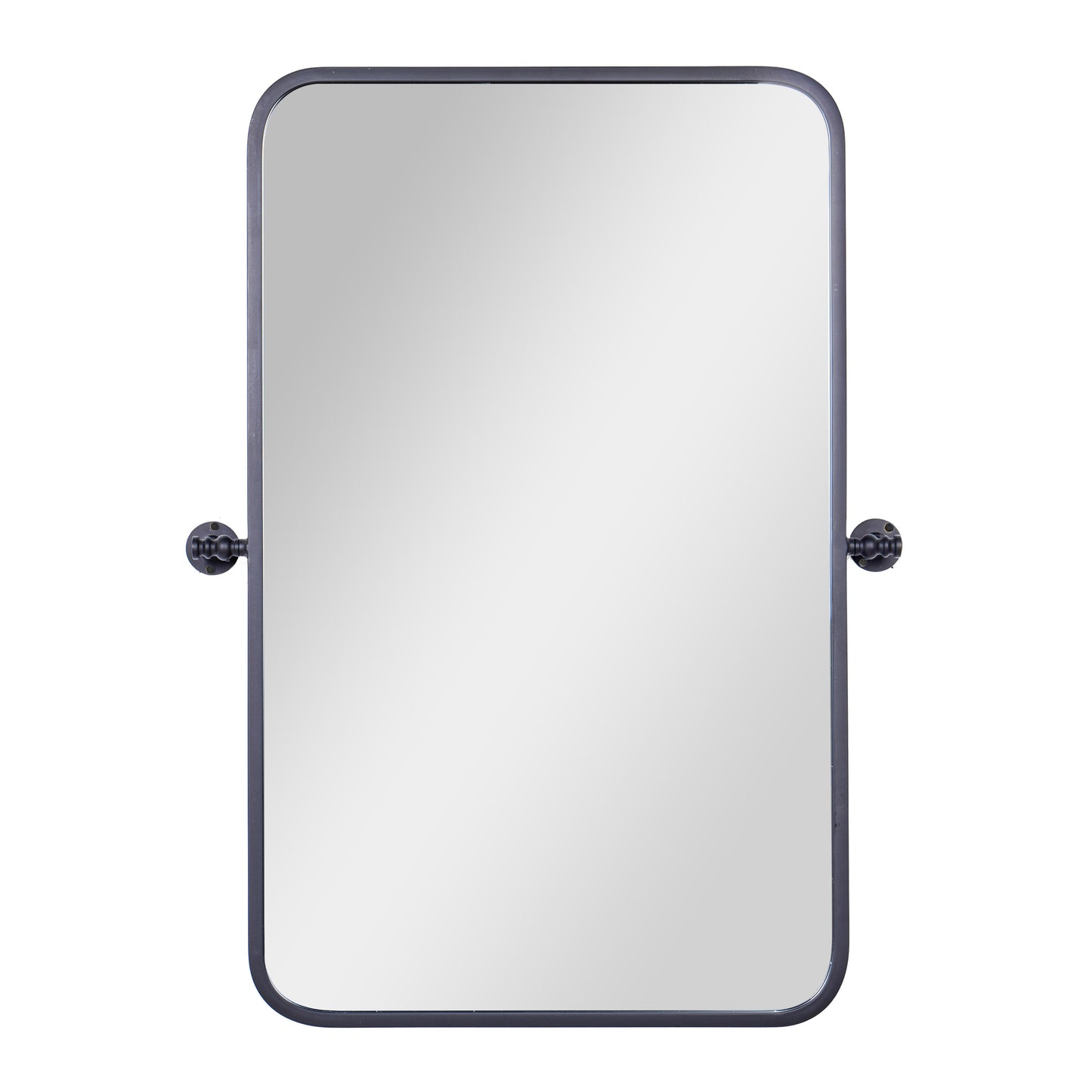 Finlay 35" x 27" Metal Pivot Wall Mirror - Large Accent Vanity Mirror for Bathroom in Black Black