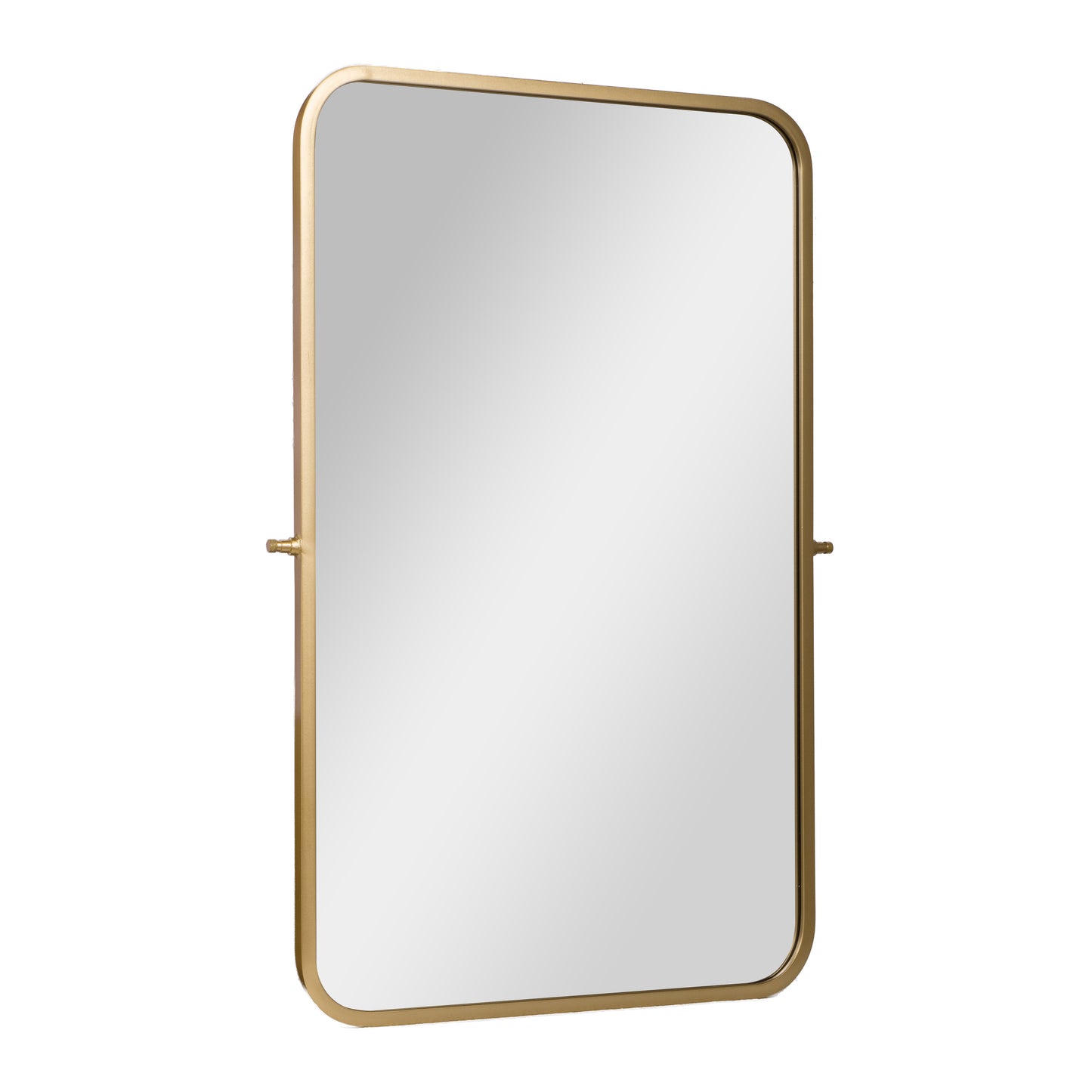 Finlay 35" x 27" Metal Pivot Wall Mirror - Large Accent Vanity Mirror for Bathroom in Gold Gold