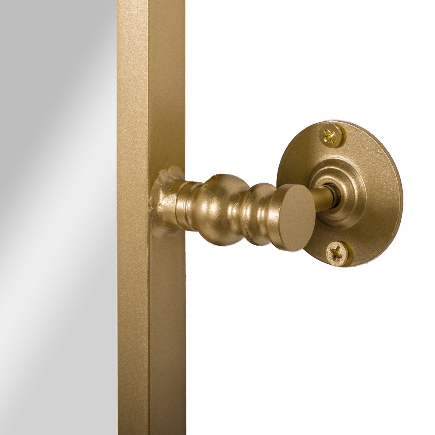 Finlay 35" x 27" Metal Pivot Wall Mirror - Large Accent Vanity Mirror for Bathroom in Gold Gold