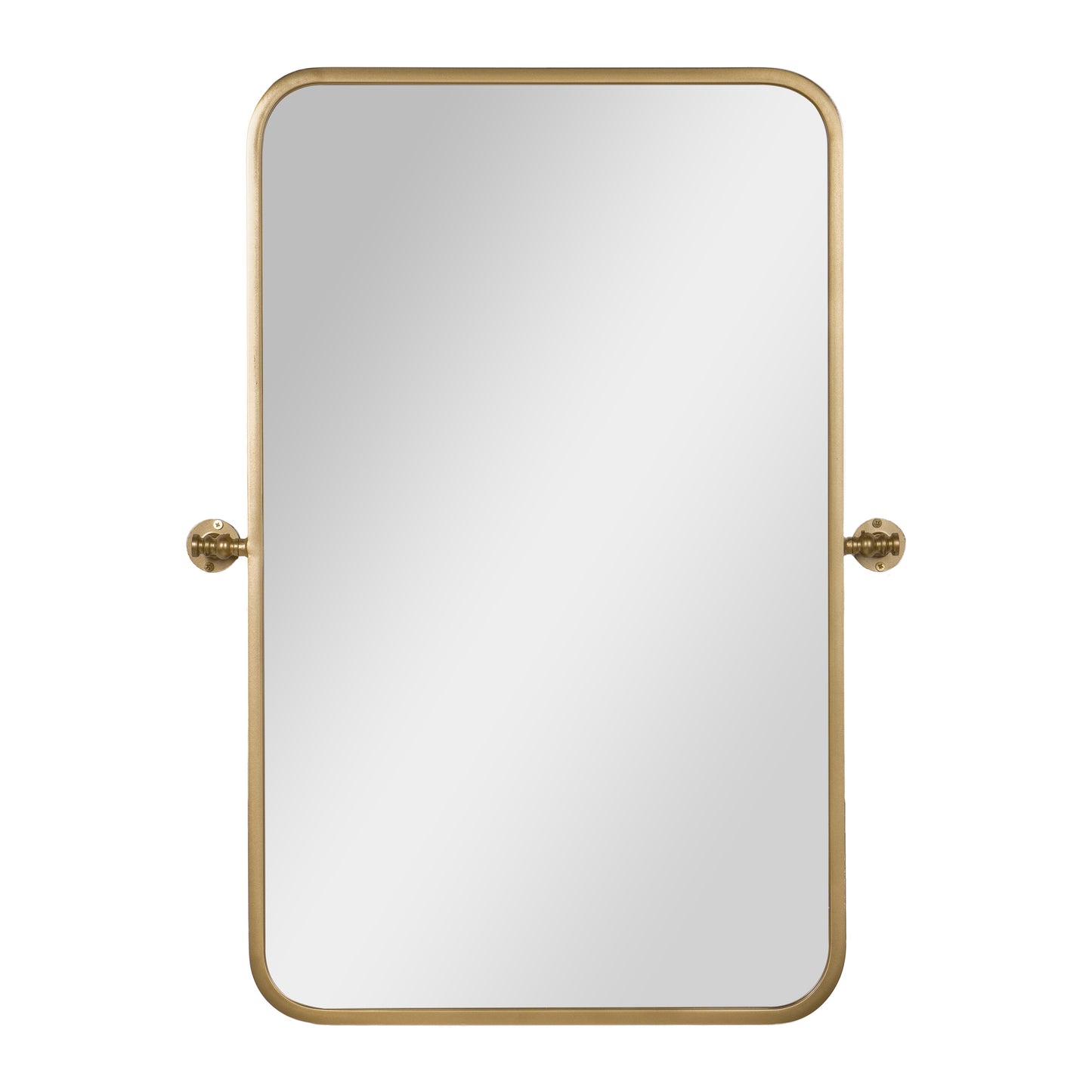 Finlay 35" x 27" Metal Pivot Wall Mirror - Large Accent Vanity Mirror for Bathroom in Gold Gold
