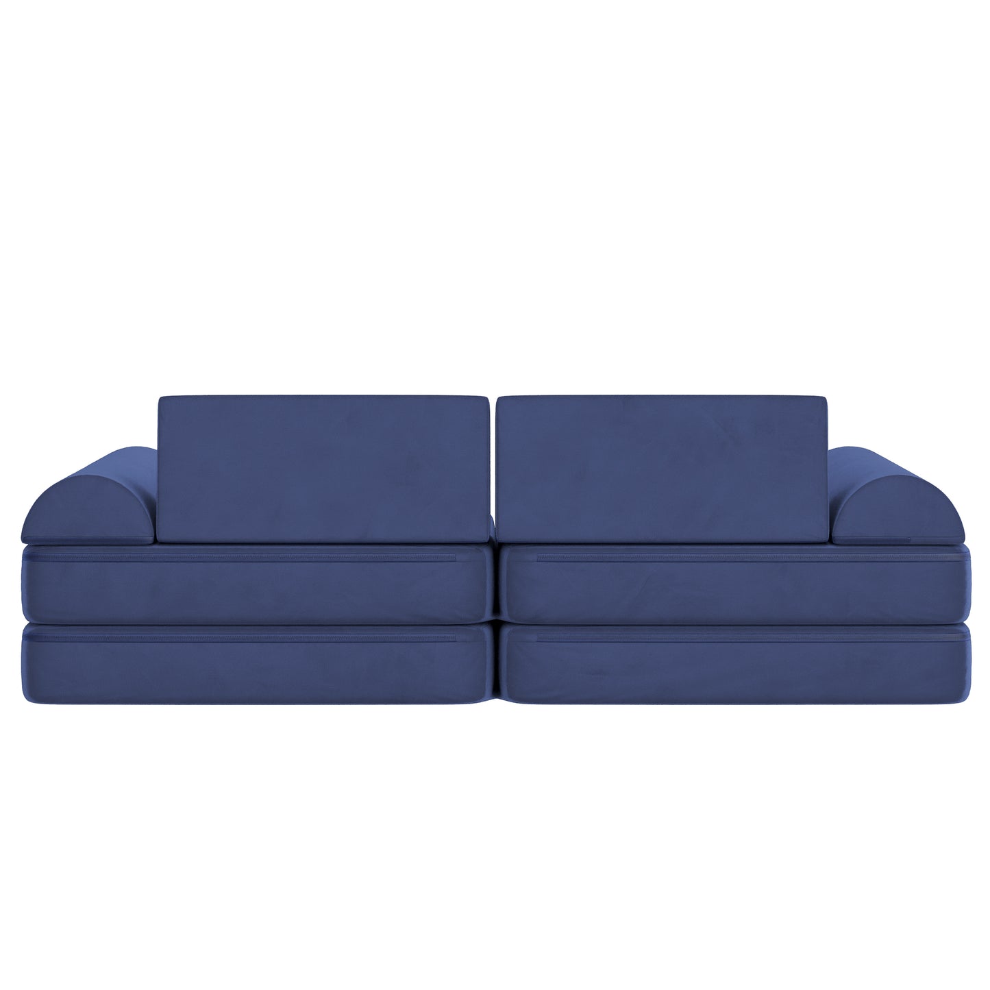 Marlowe 56" Modular Kids Play Couch with 6 Soft Foam Sectional Sofa Pieces in Blue Blue