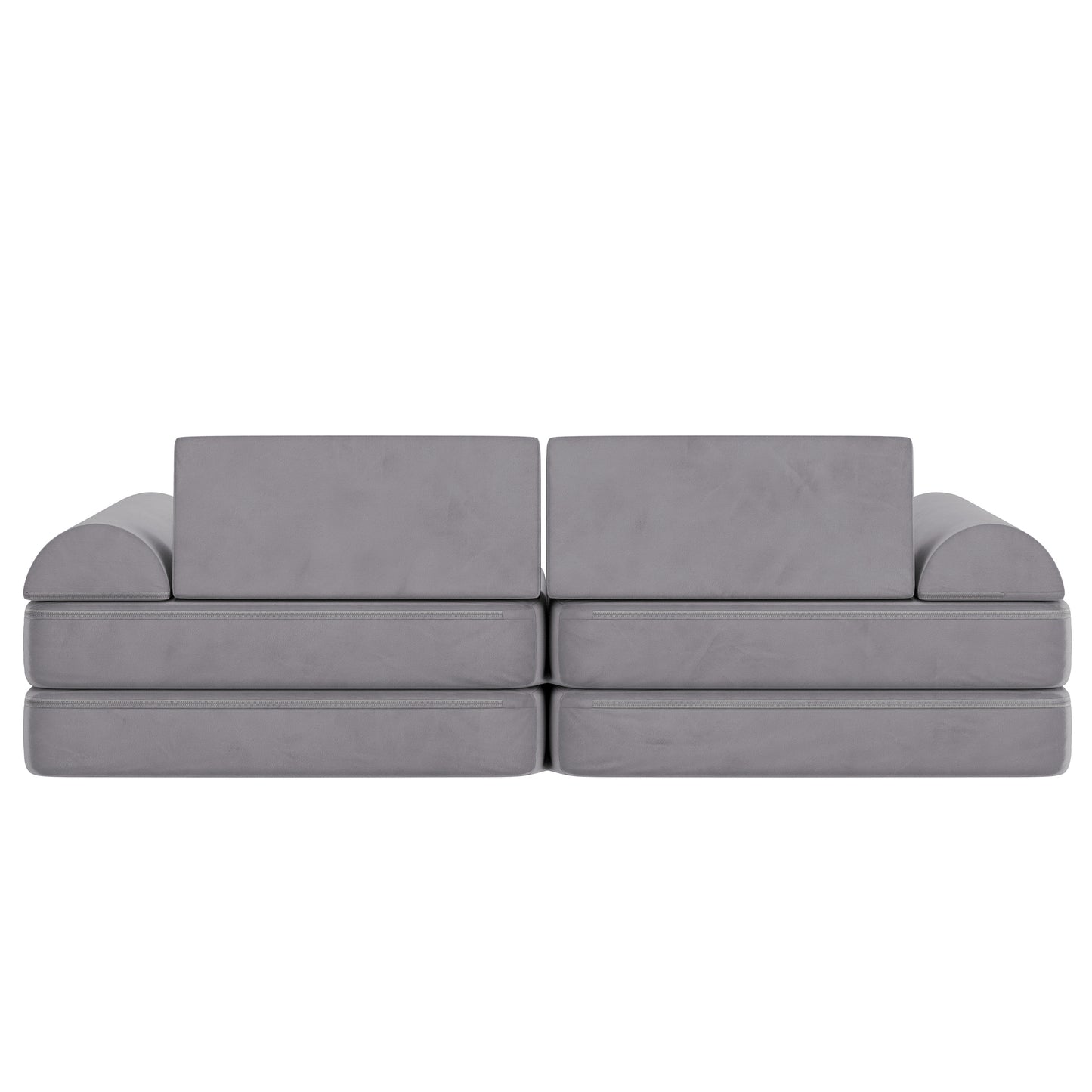 Marlowe 56" Modular Kids Play Couch with 6 Soft Foam Sectional Sofa Pieces in Gray Gray