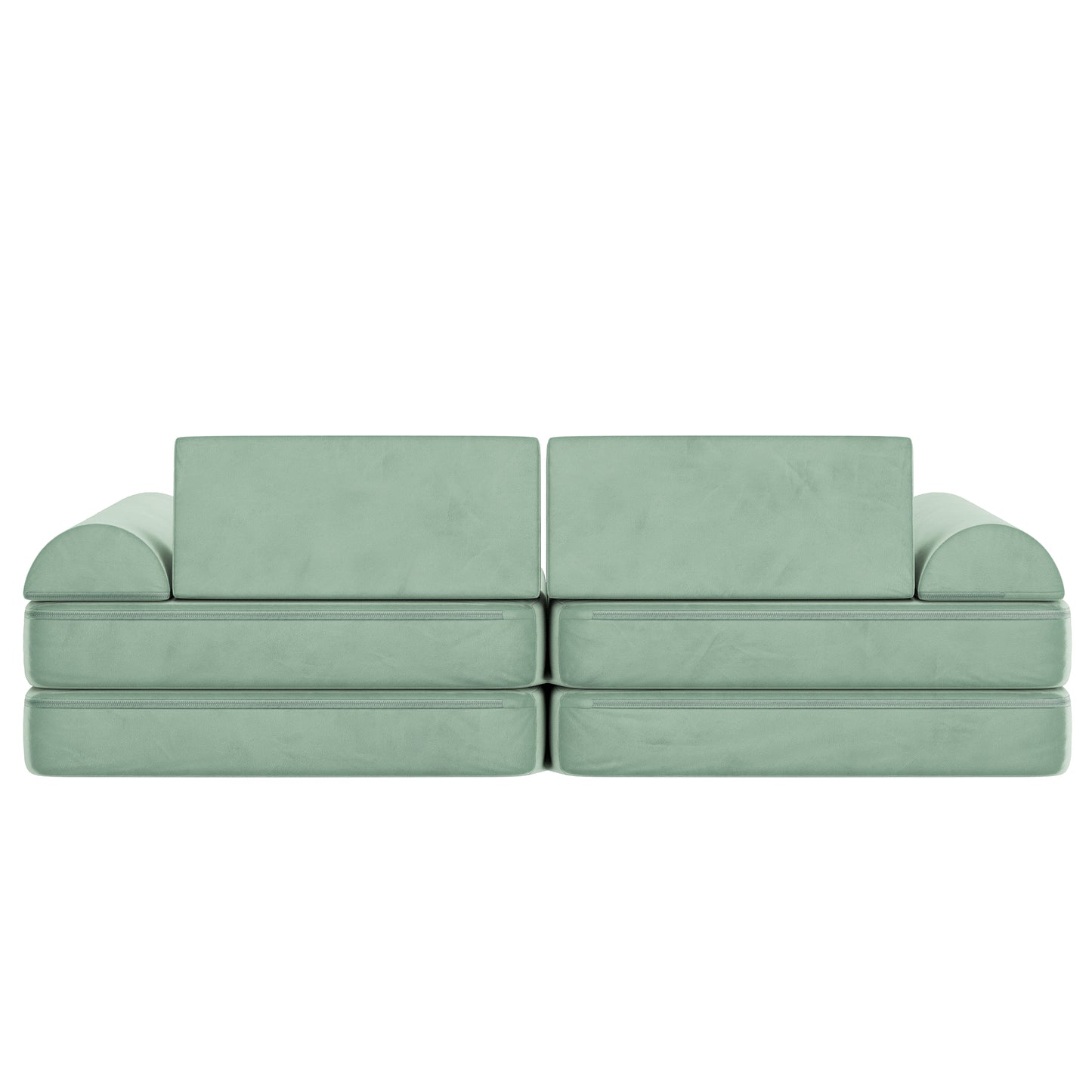 Marlowe 56" Modular Kids Play Couch with 6 Soft Foam Sectional Sofa Pieces in Sage Sage