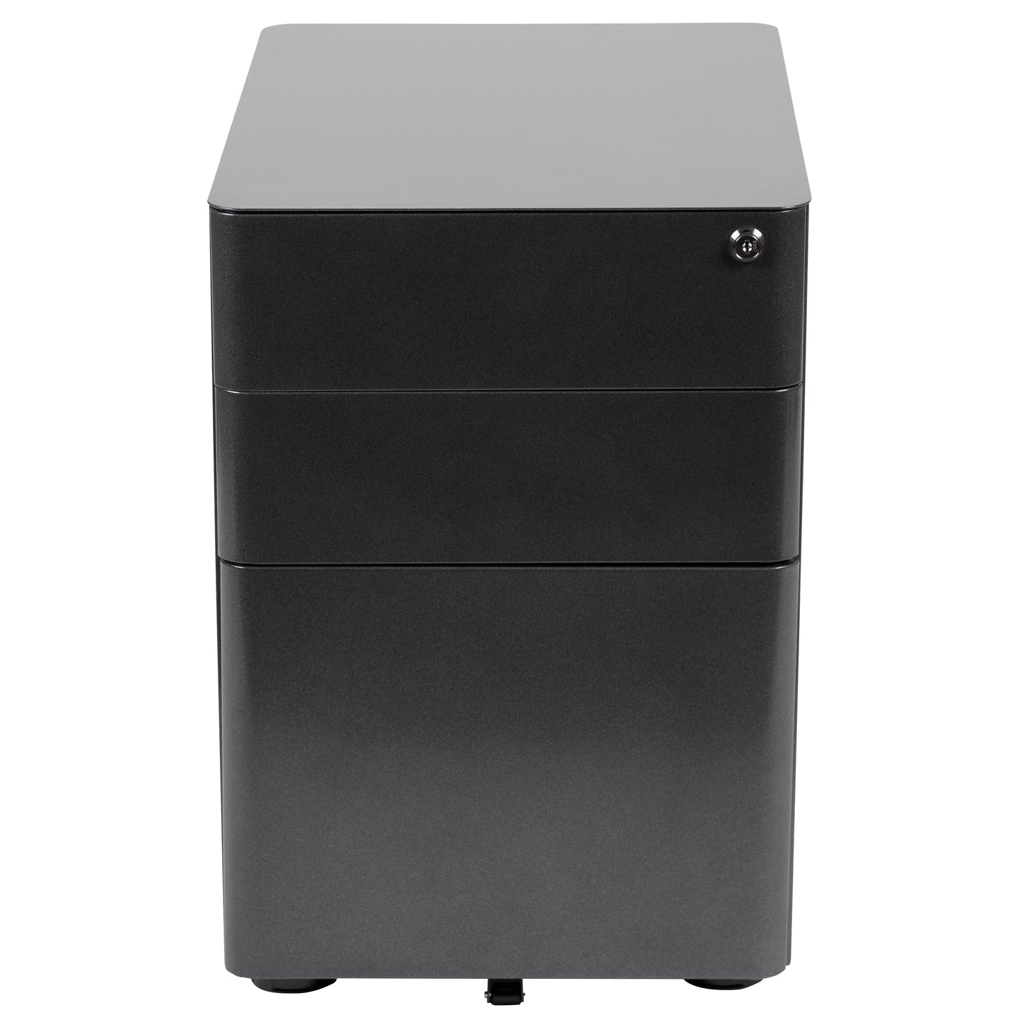 Warner Modern 3-Drawer Mobile Locking Filing Cabinet with Anti-Tilt Mechanism and Hanging Drawer for Legal & Letter Files, Black Black