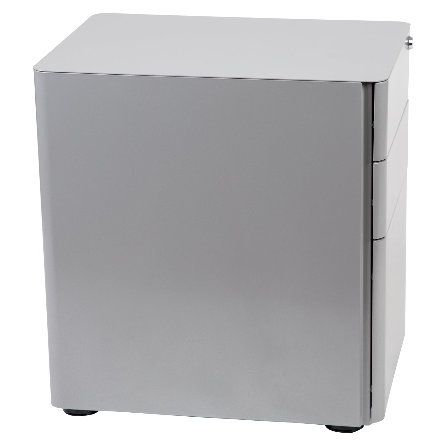 Warner Modern 3-Drawer Mobile Locking Filing Cabinet with Anti-Tilt Mechanism and Hanging Drawer for Legal & Letter Files, Gray Gray