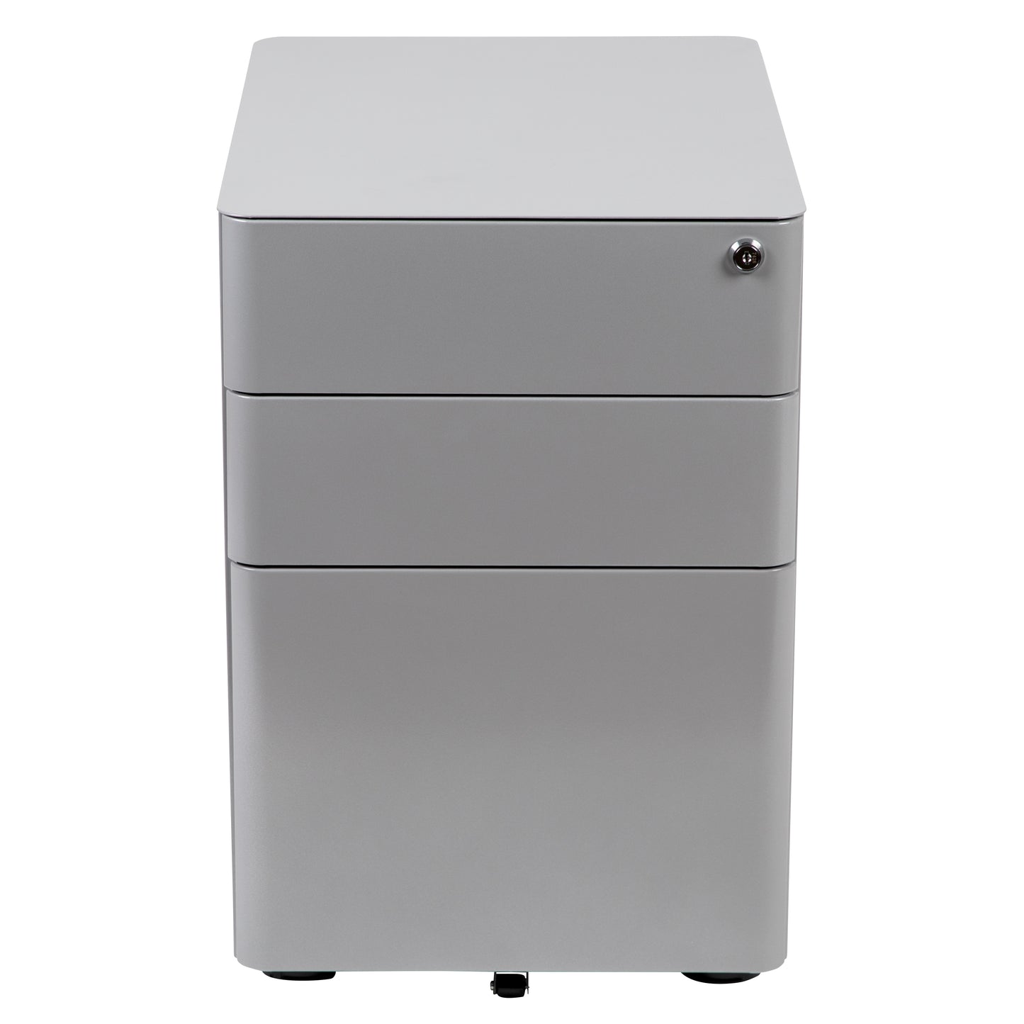 Warner Modern 3-Drawer Mobile Locking Filing Cabinet with Anti-Tilt Mechanism and Hanging Drawer for Legal & Letter Files, Gray Gray