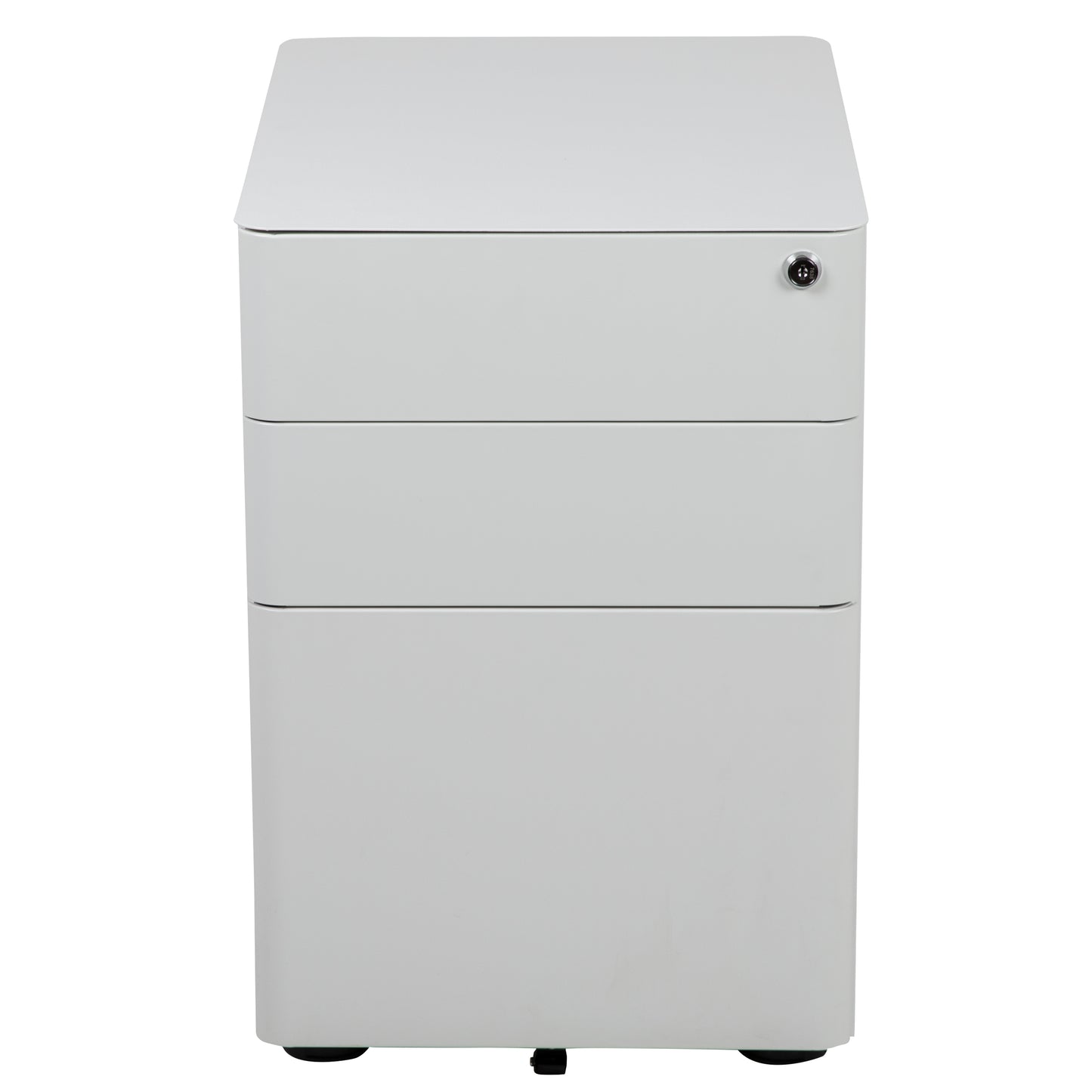 Warner Modern 3-Drawer Mobile Locking Filing Cabinet with Anti-Tilt Mechanism and Hanging Drawer for Legal & Letter Files, White White