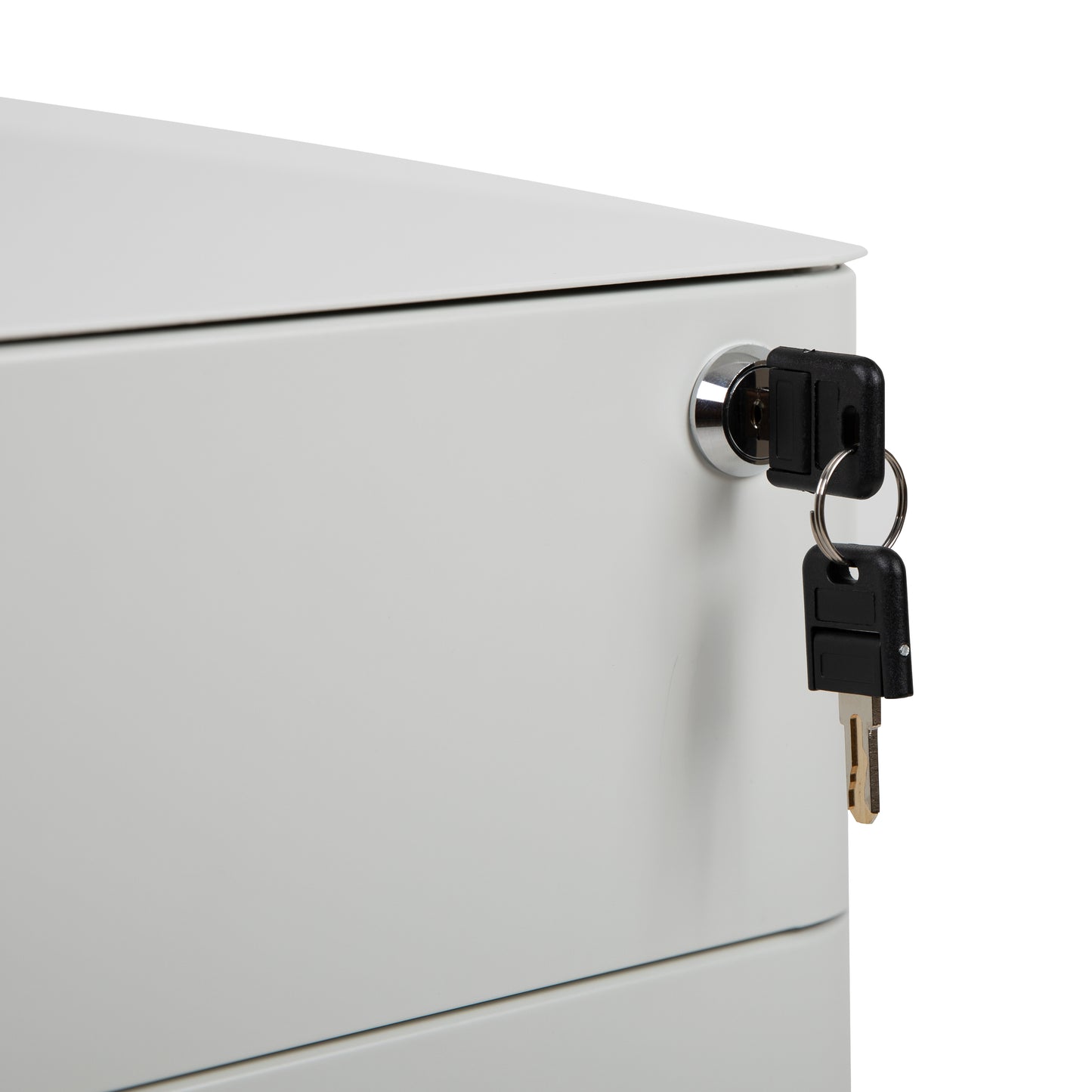 Warner Modern 3-Drawer Mobile Locking Filing Cabinet with Anti-Tilt Mechanism and Hanging Drawer for Legal & Letter Files, White White