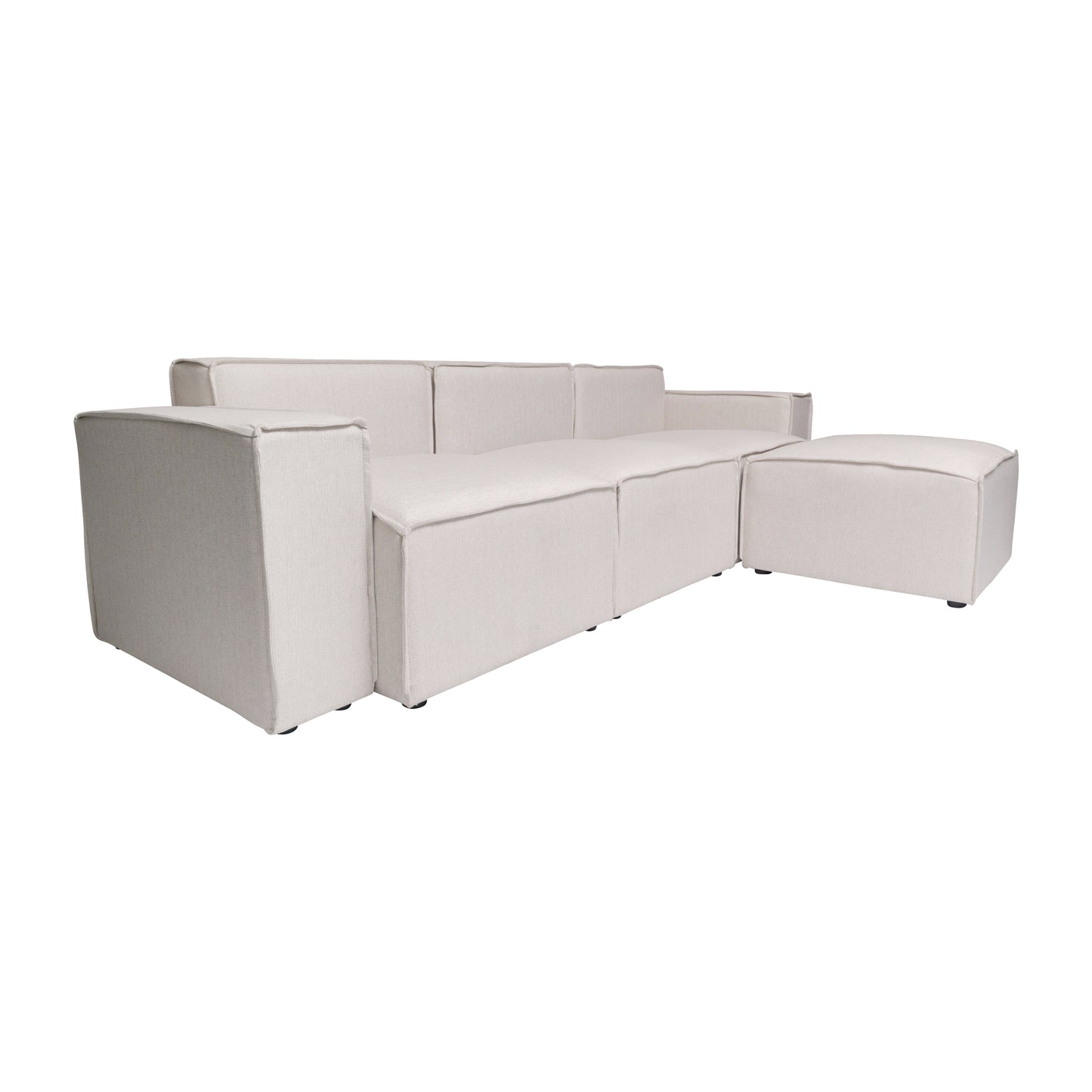 Bridgetown Luxury Modular 4 Piece Sectional Sofa, Cream Cream
