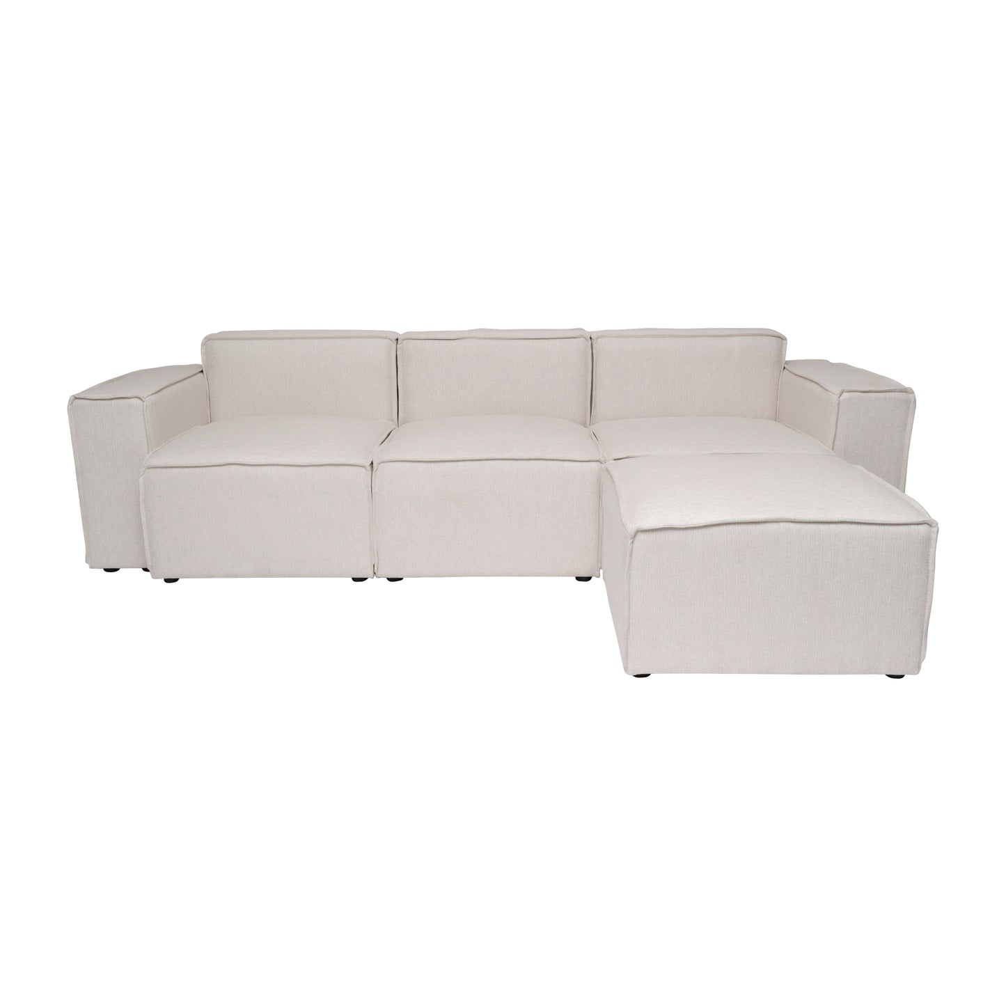 Bridgetown Luxury Modular 4 Piece Sectional Sofa, Cream Cream