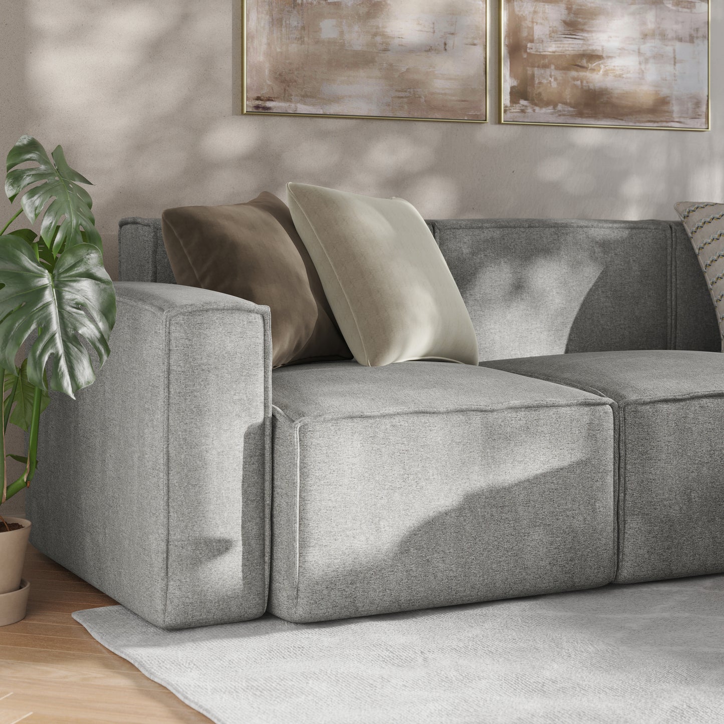 Bridgetown Luxury Modular 4 Piece Sectional Sofa, Gray Gray IS-IT2231-4PCSEC-GRY-GG