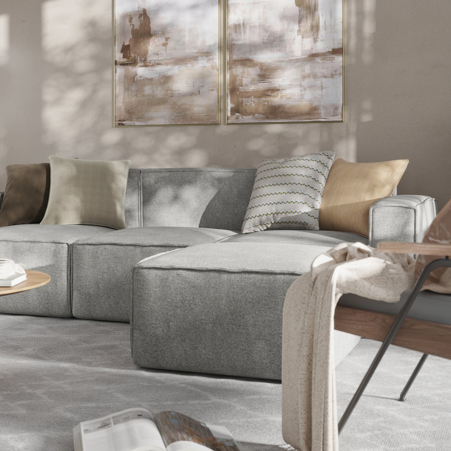 Bridgetown Luxury Modular 4 Piece Sectional Sofa, Gray Gray IS-IT2231-4PCSEC-GRY-GG