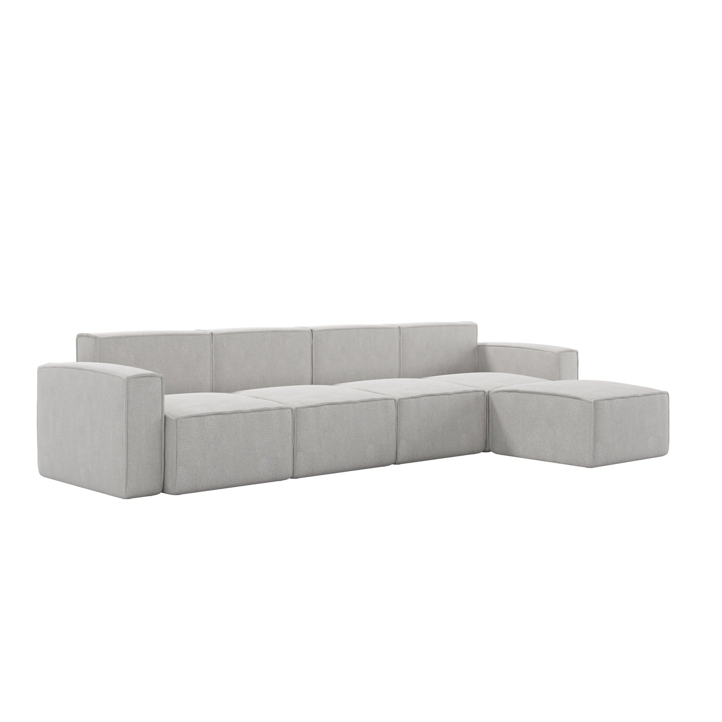 Bridgetown Luxury Modular 5 Piece Sectional Sofa, Cream Cream