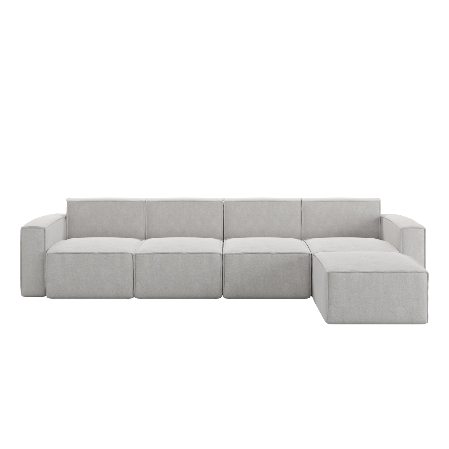 Bridgetown Luxury Modular 5 Piece Sectional Sofa, Cream Cream