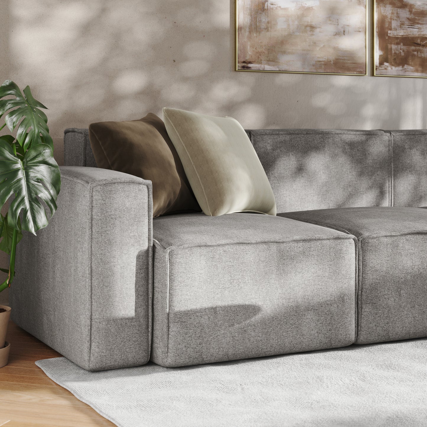 Bridgetown Luxury Modular 5 Piece Sectional Sofa, Gray Gray IS-IT2231-5PCSEC-GRY-GG