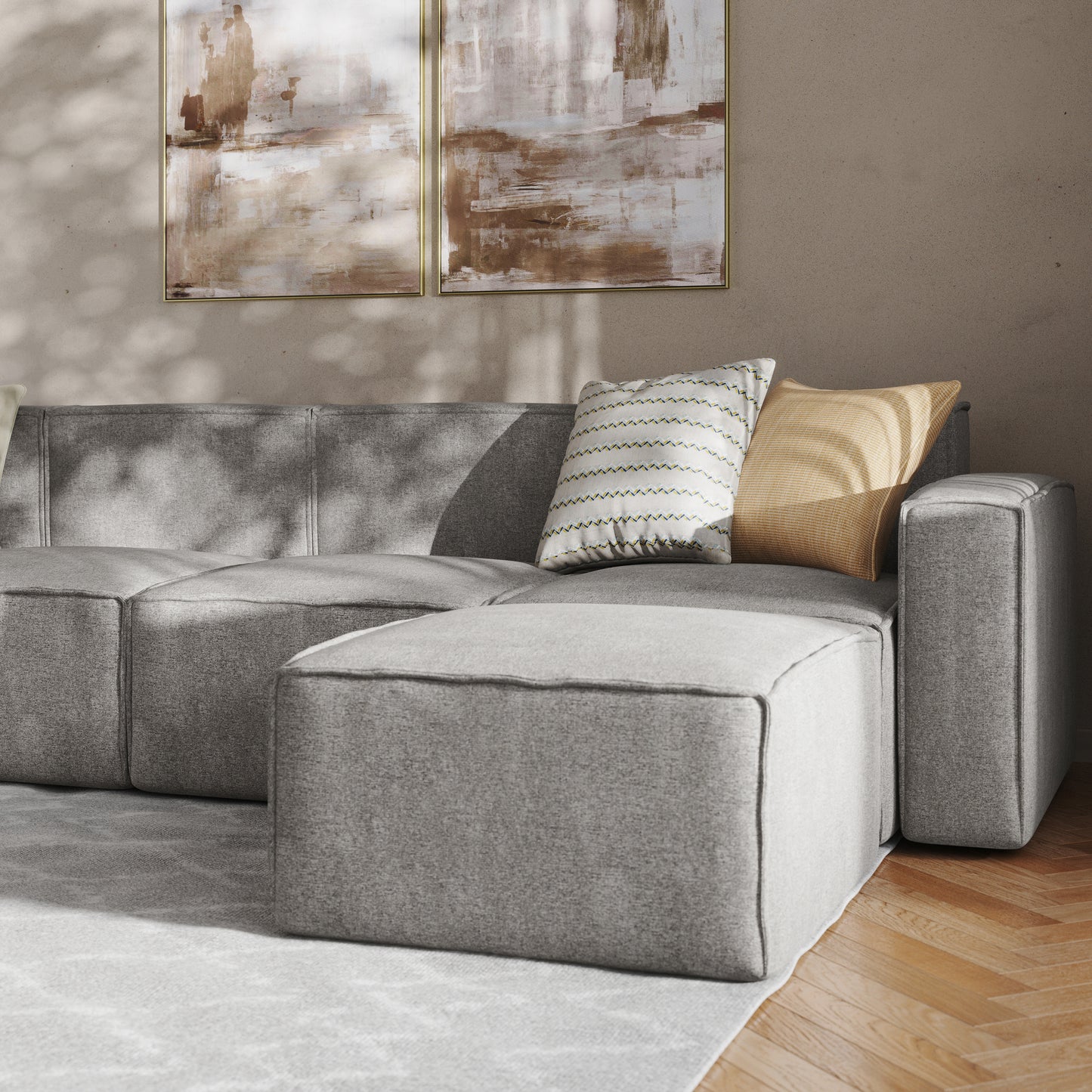 Bridgetown Luxury Modular 5 Piece Sectional Sofa, Gray Gray IS-IT2231-5PCSEC-GRY-GG