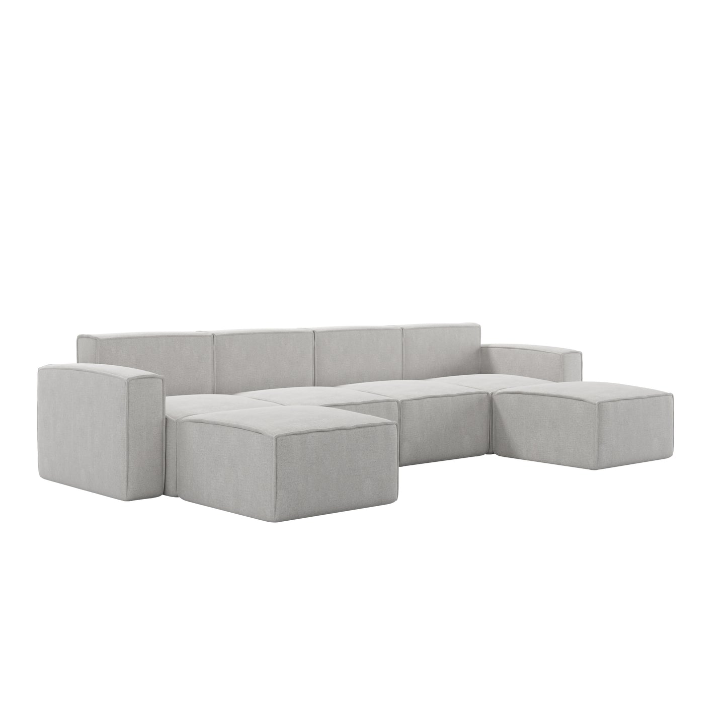 Bridgetown Luxury Modular 6 Piece Sectional Sofa, Cream Cream