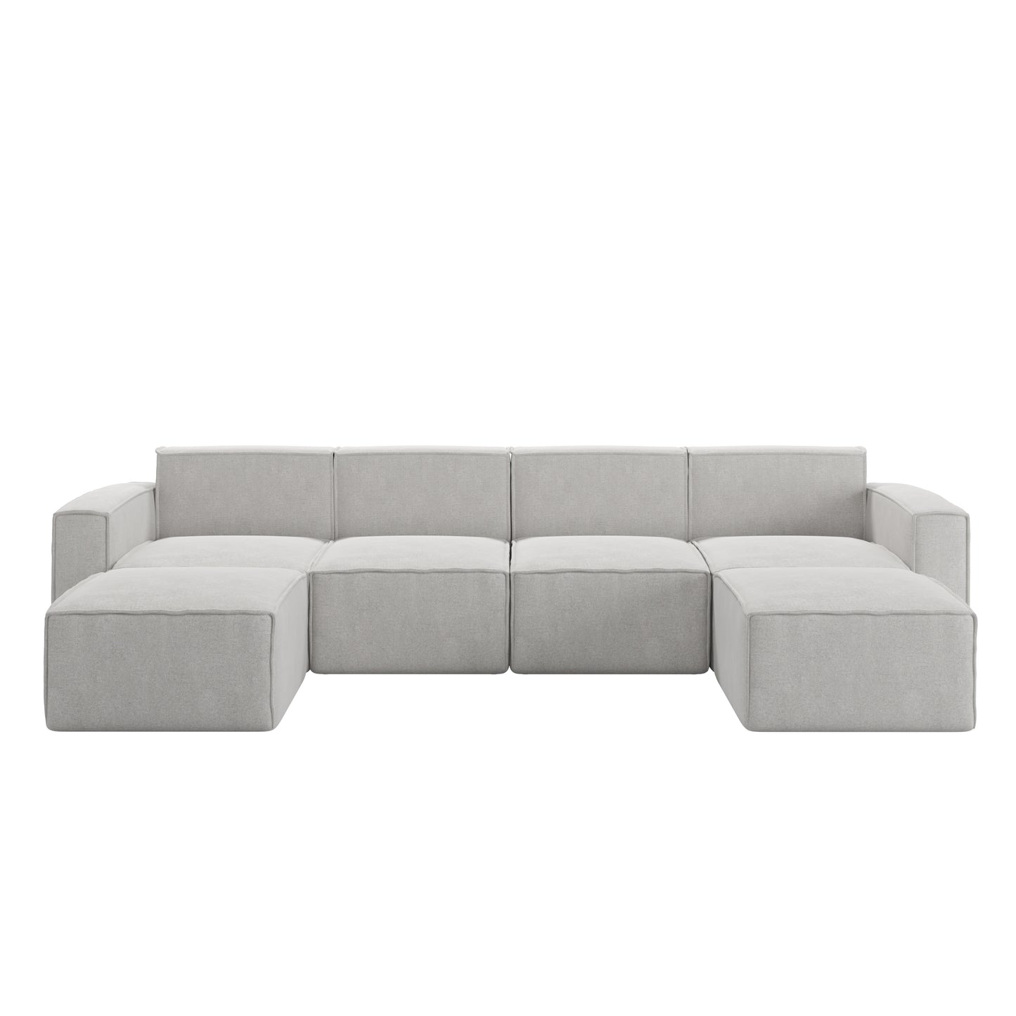 Bridgetown Luxury Modular 6 Piece Sectional Sofa, Cream Cream