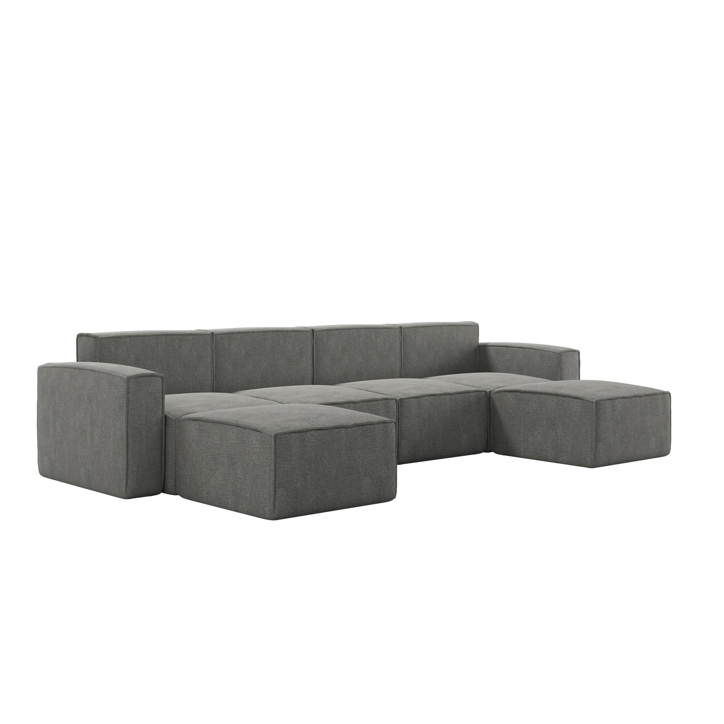 Bridgetown Luxury Modular 6 Piece Sectional Sofa, Dark Gray Dark Gray IS-IT2231-6PCSEC-DKGRY-GG