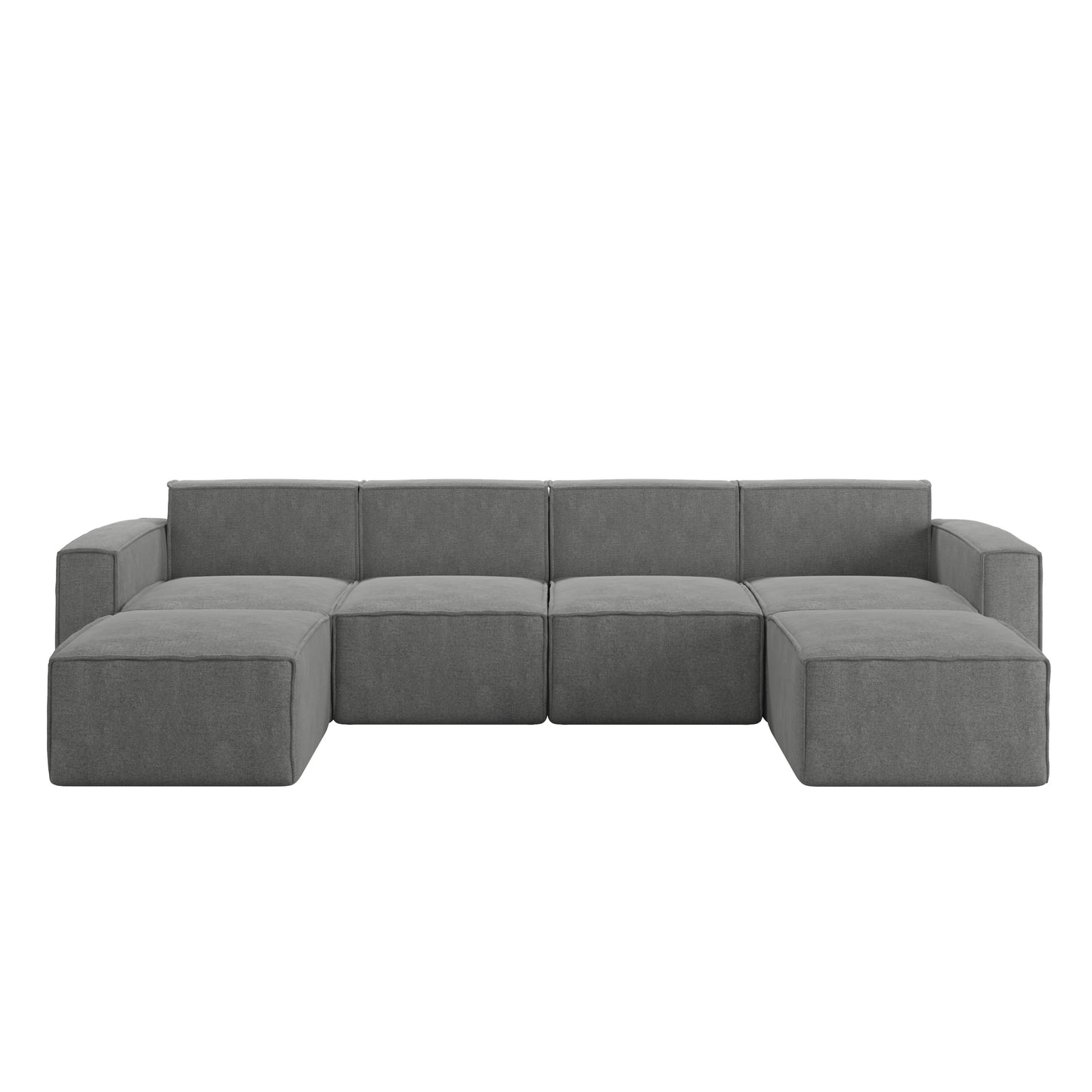 Bridgetown Luxury Modular 6 Piece Sectional Sofa, Dark Gray Dark Gray IS-IT2231-6PCSEC-DKGRY-GG