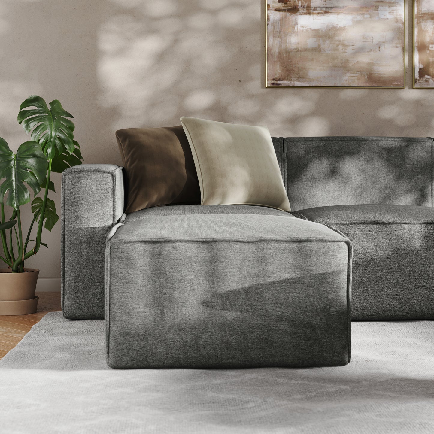 Bridgetown Luxury Modular 6 Piece Sectional Sofa, Dark Gray Dark Gray IS-IT2231-6PCSEC-DKGRY-GG