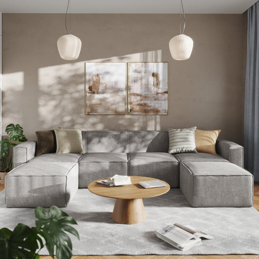 Bridgetown Luxury Modular 6 Piece Sectional Sofa, Gray Gray
