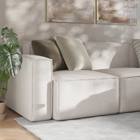 Bridgetown Luxury Modular Sectional Sofa Left Side with Arm Rest, Cream Cream