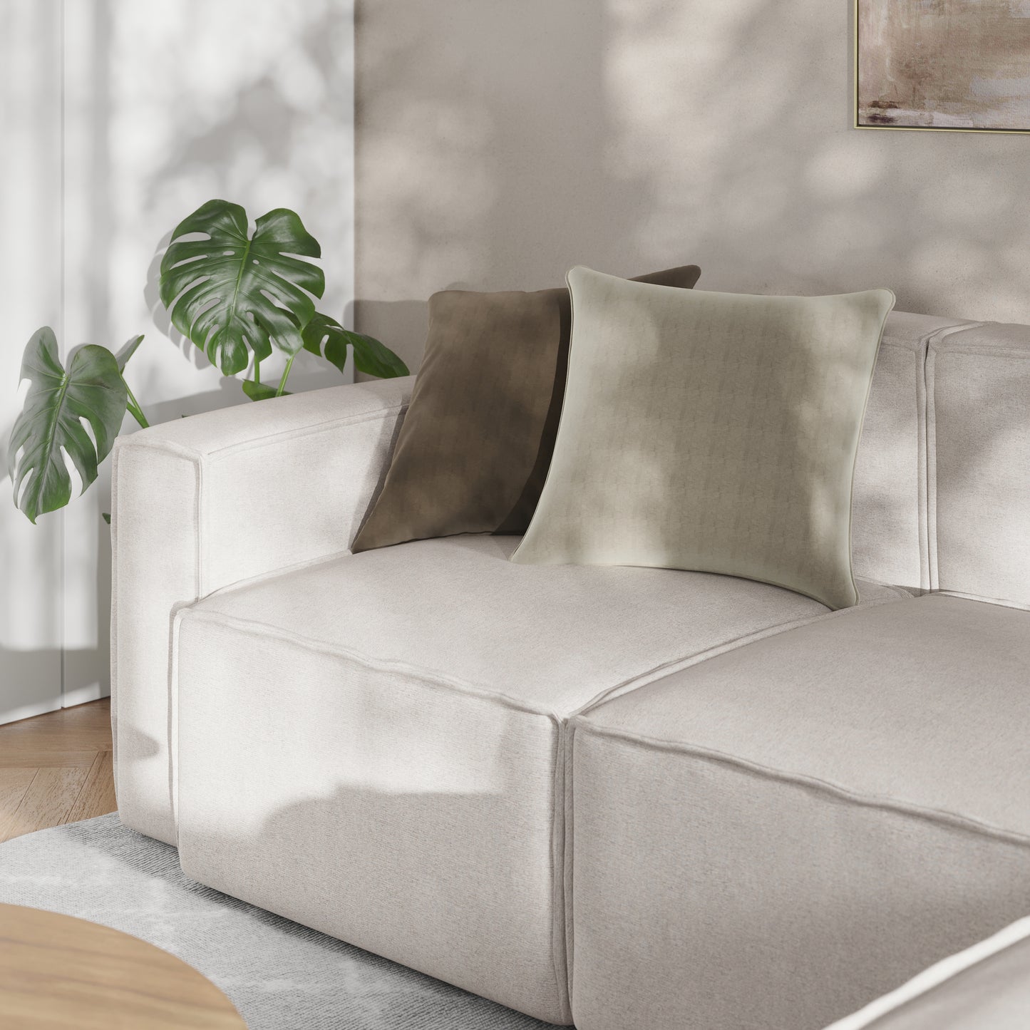 Bridgetown Luxury Modular Sectional Sofa Left Side with Arm Rest, Cream Cream