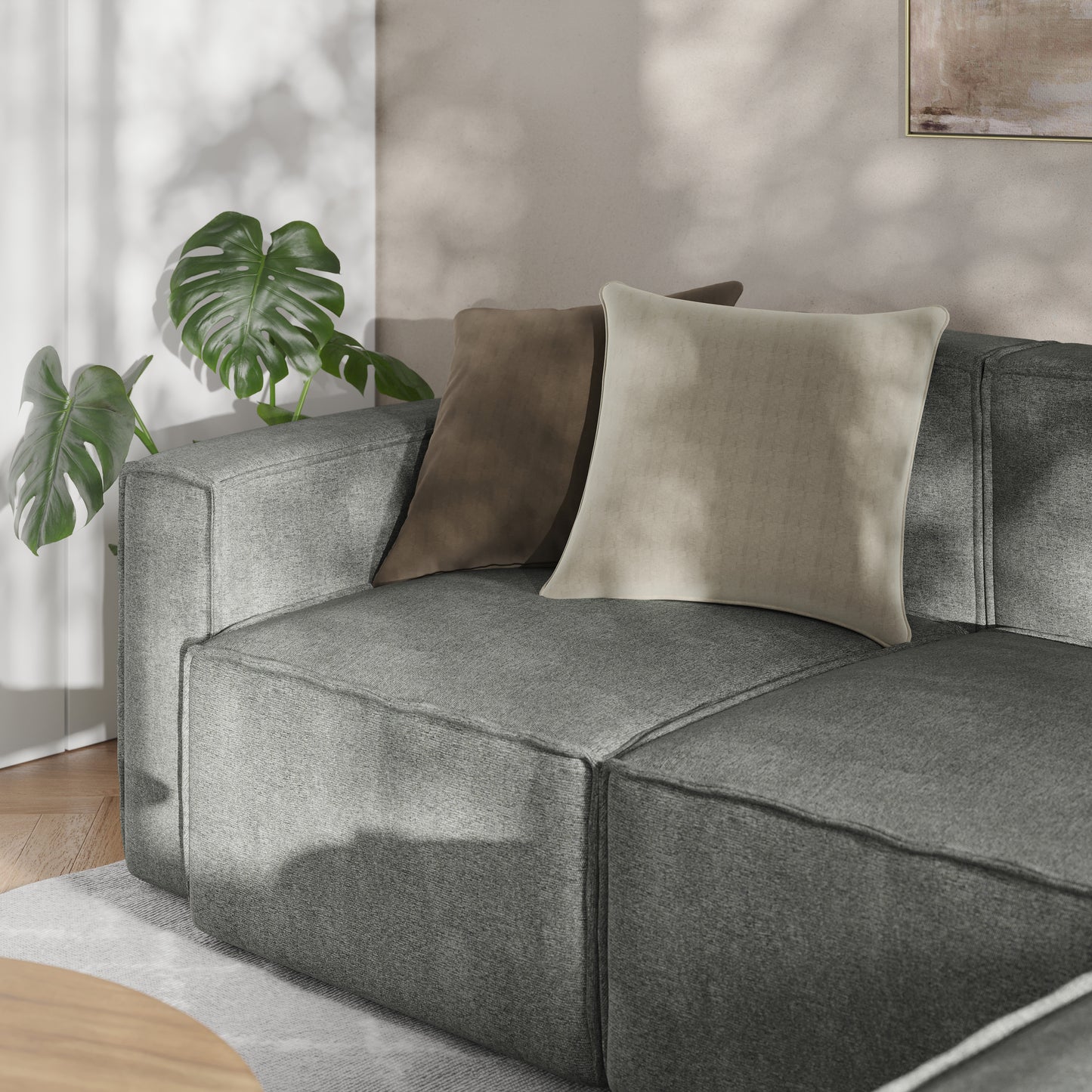 Bridgetown Luxury Modular Sectional Sofa Left Side with Arm Rest, Dark Gray Dark Gray