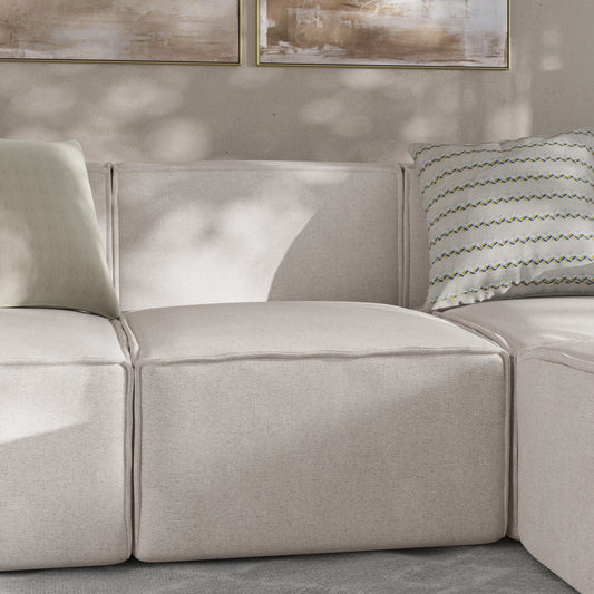 Bridgetown Luxury Modular Sectional Sofa Armless Center Seat, Cream Cream