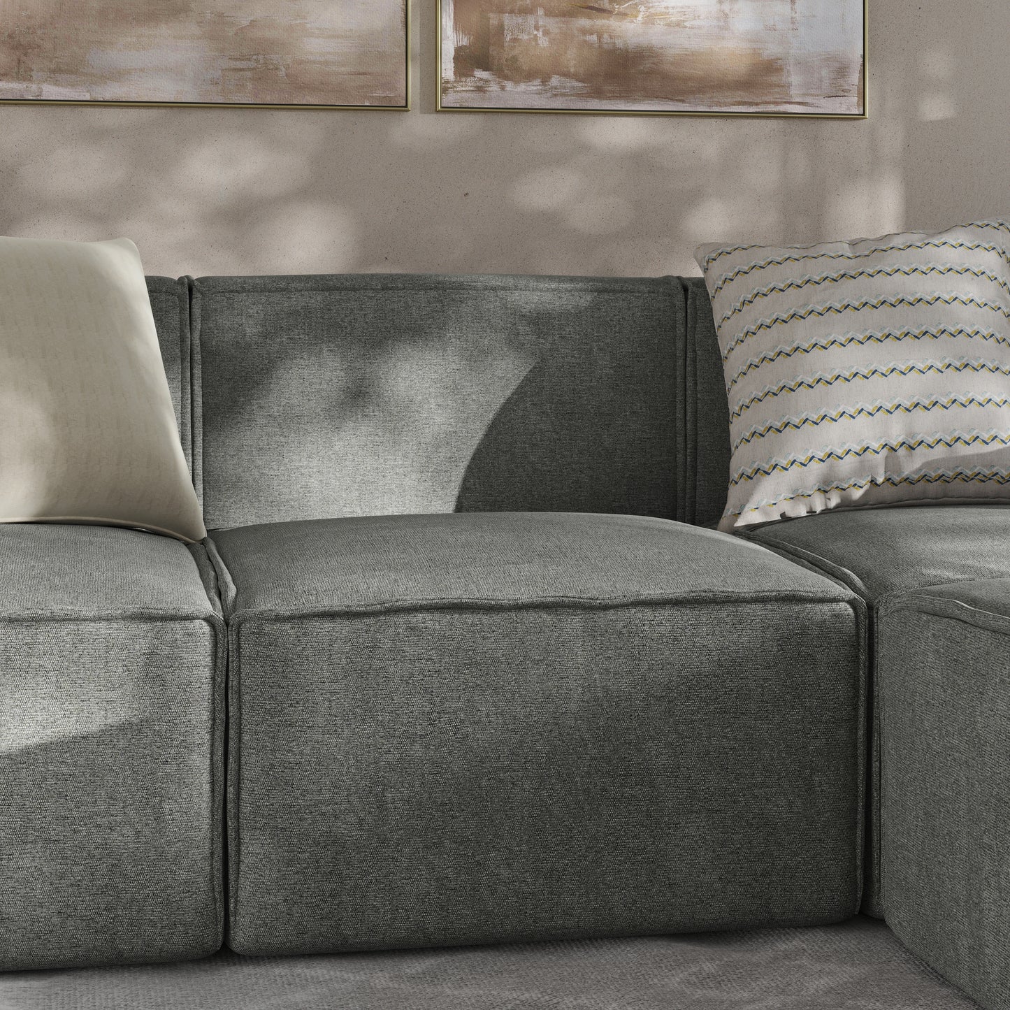 Bridgetown Luxury Modular Sectional Sofa Armless Center Seat, Dark Gray Dark Gray