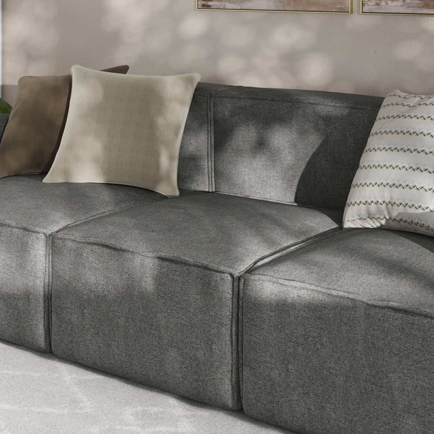 Bridgetown Luxury Modular Sectional Sofa Armless Center Seat, Dark Gray Dark Gray