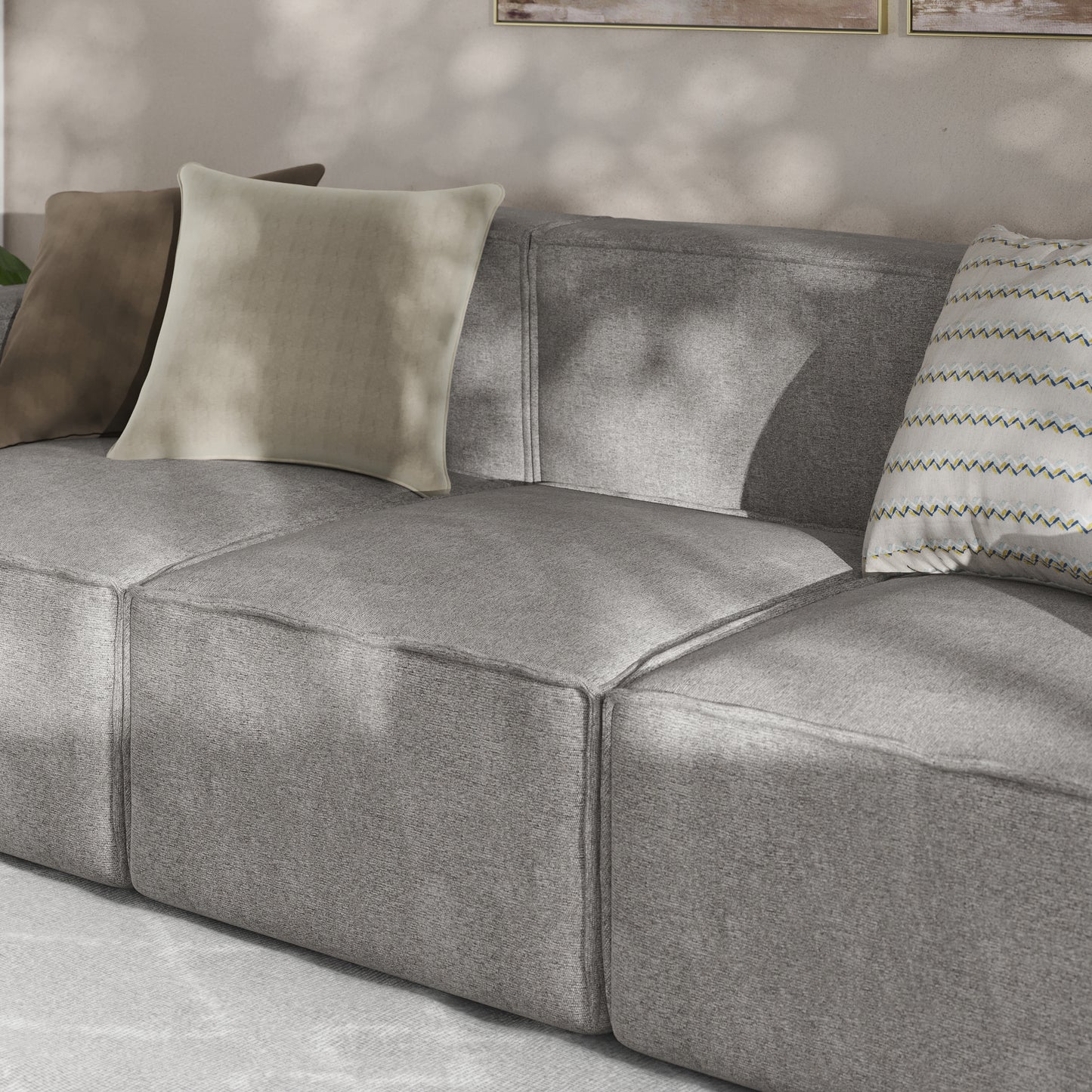 Bridgetown Luxury Modular Sectional Sofa Armless Center Seat, Gray Gray