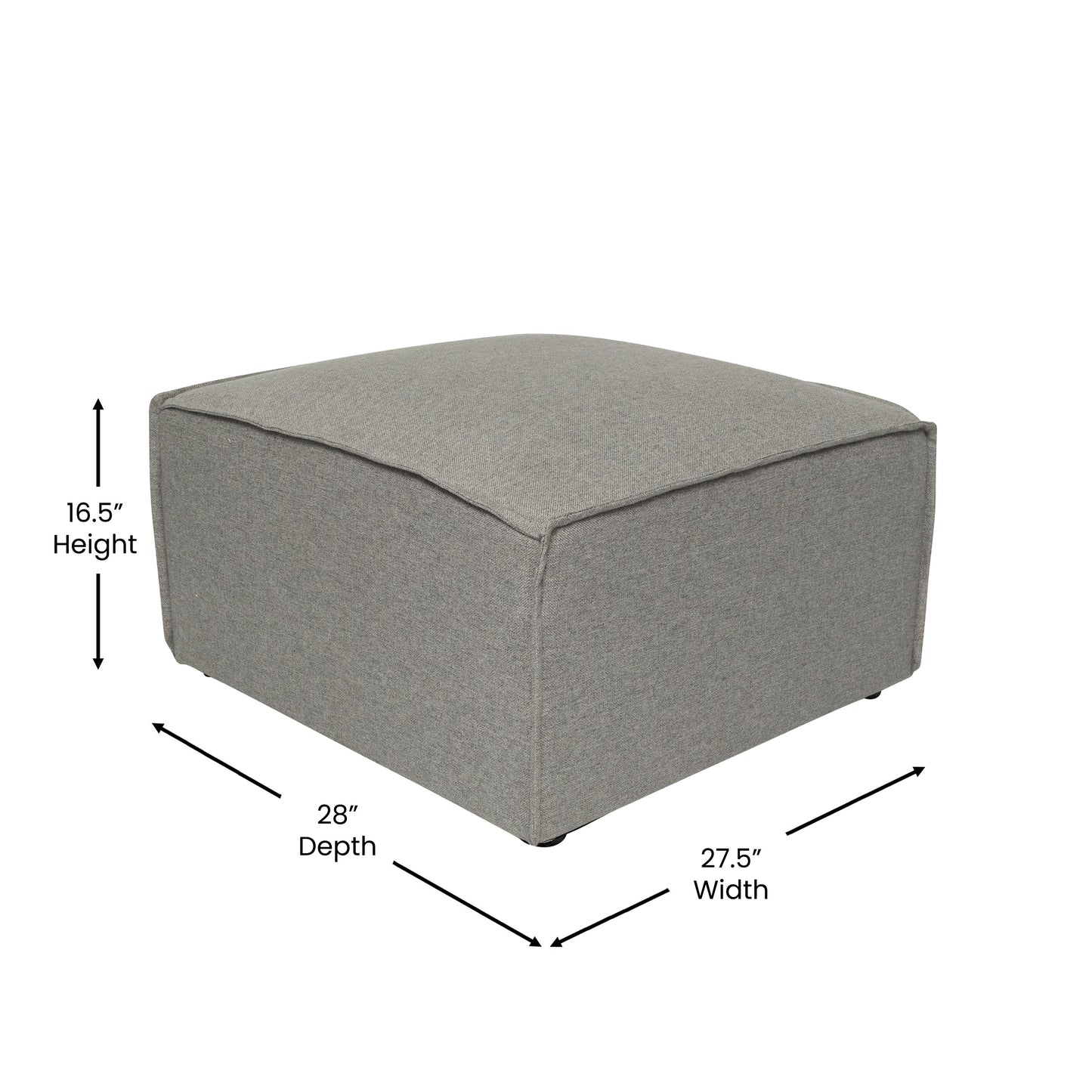 Bridgetown Luxury Modular Sectional Sofa Ottoman Seat, Gray Gray