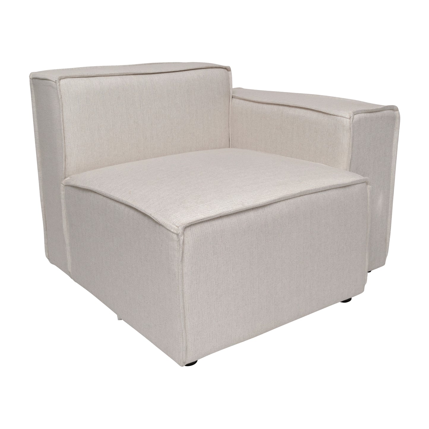 Bridgetown Luxury Modular Sectional Sofa Right Side with Arm Rest, Cream Cream