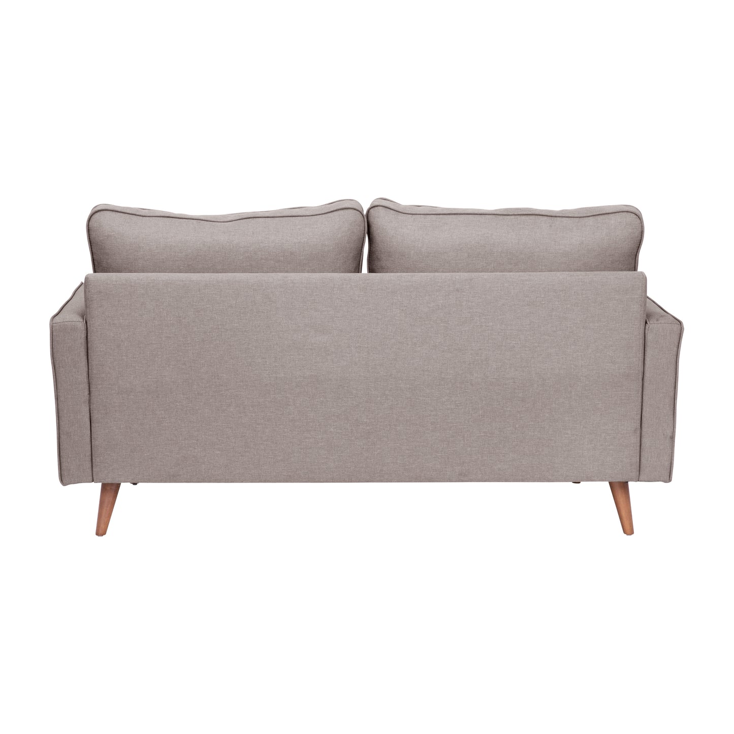 Hudson Mid-Century Modern Loveseat Sofa with Tufted Faux Linen Upholstery & Solid Wood Legs in Slate Gray Slate Gray