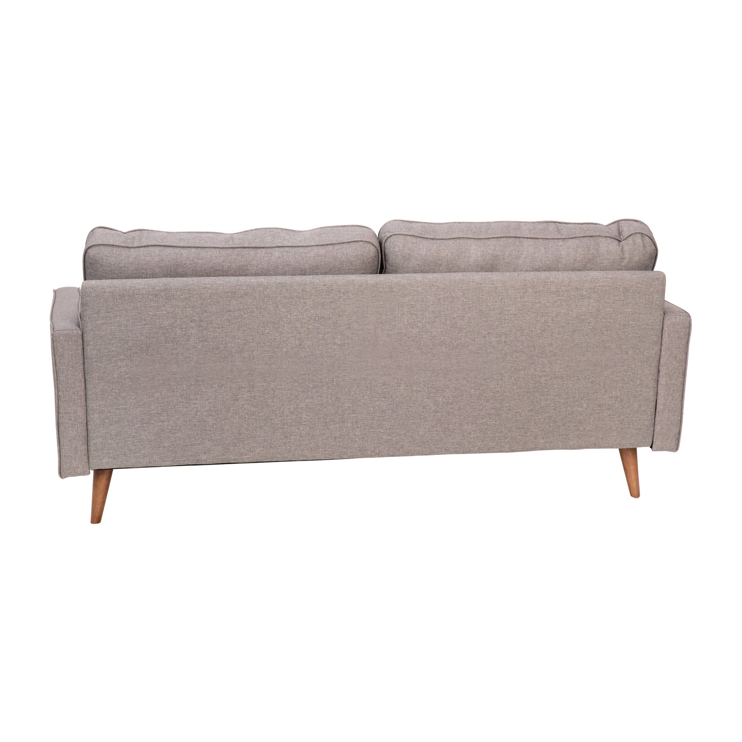 Hudson Mid-Century Modern Sofa with Tufted Faux Linen Upholstery & Solid Wood Legs in Slate Gray Slate Gray