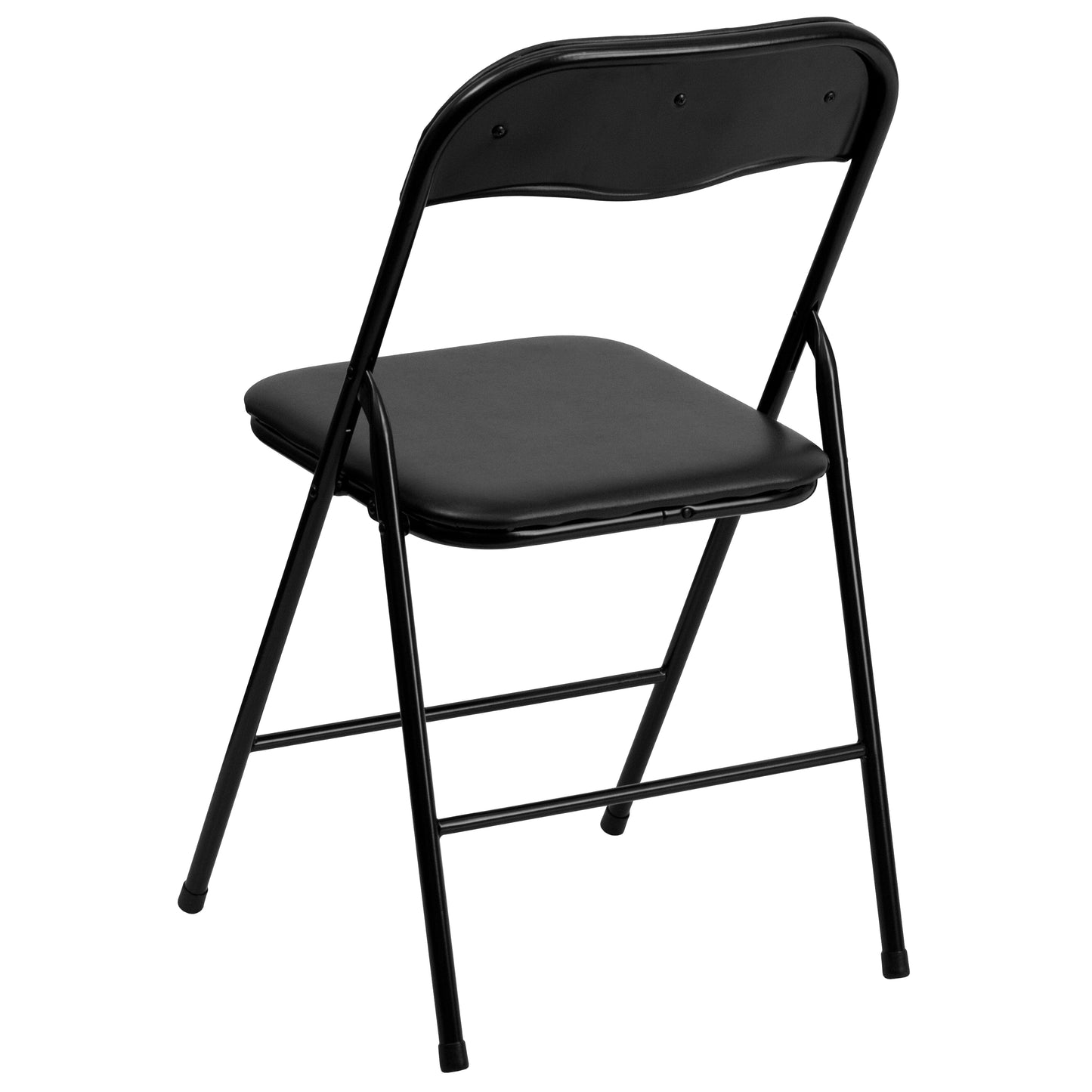 Madison 5 Piece Black Folding Card Table and Chair Set with 4 Metal Padded Folding Chairs and Square Table Black