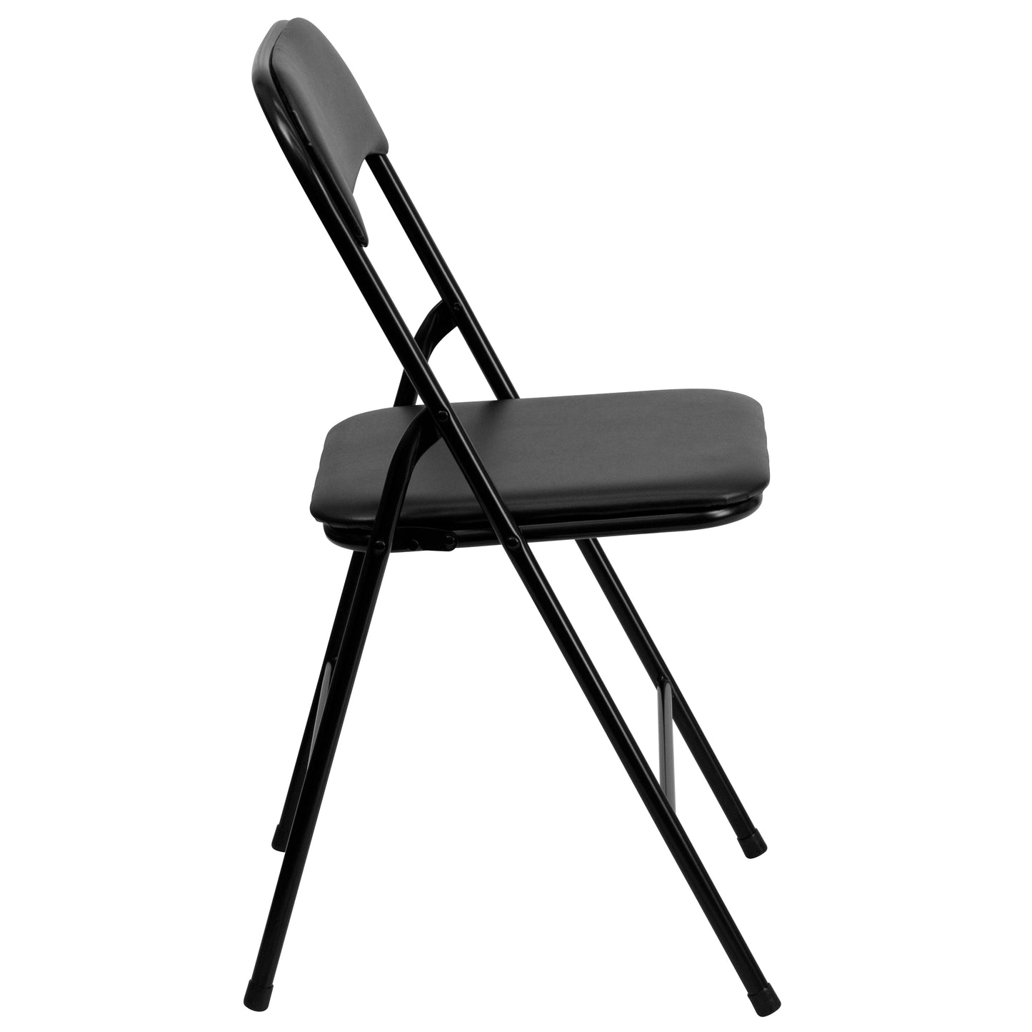 Madison 5 Piece Black Folding Card Table and Chair Set with 4 Metal Padded Folding Chairs and Square Table Black